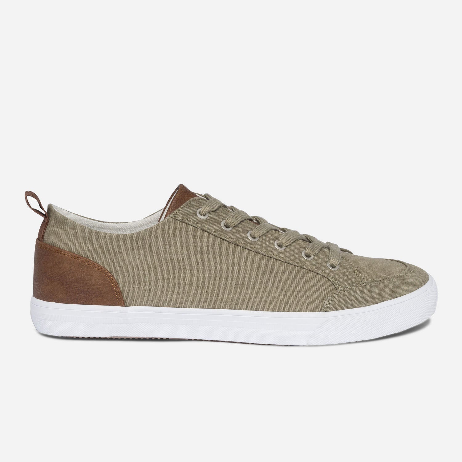 Tennis kaki et marron en toile Eram Homme ERAM