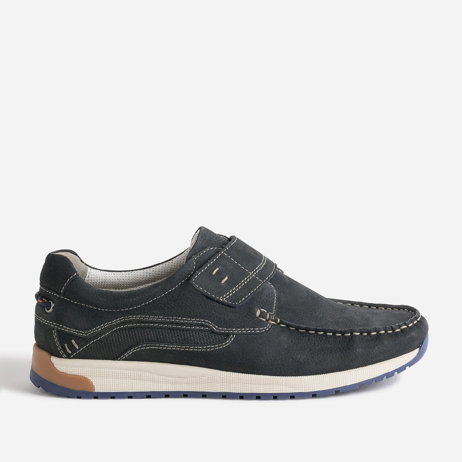 Chaussure bateau marine en cuir scratch Chaussures Bateau