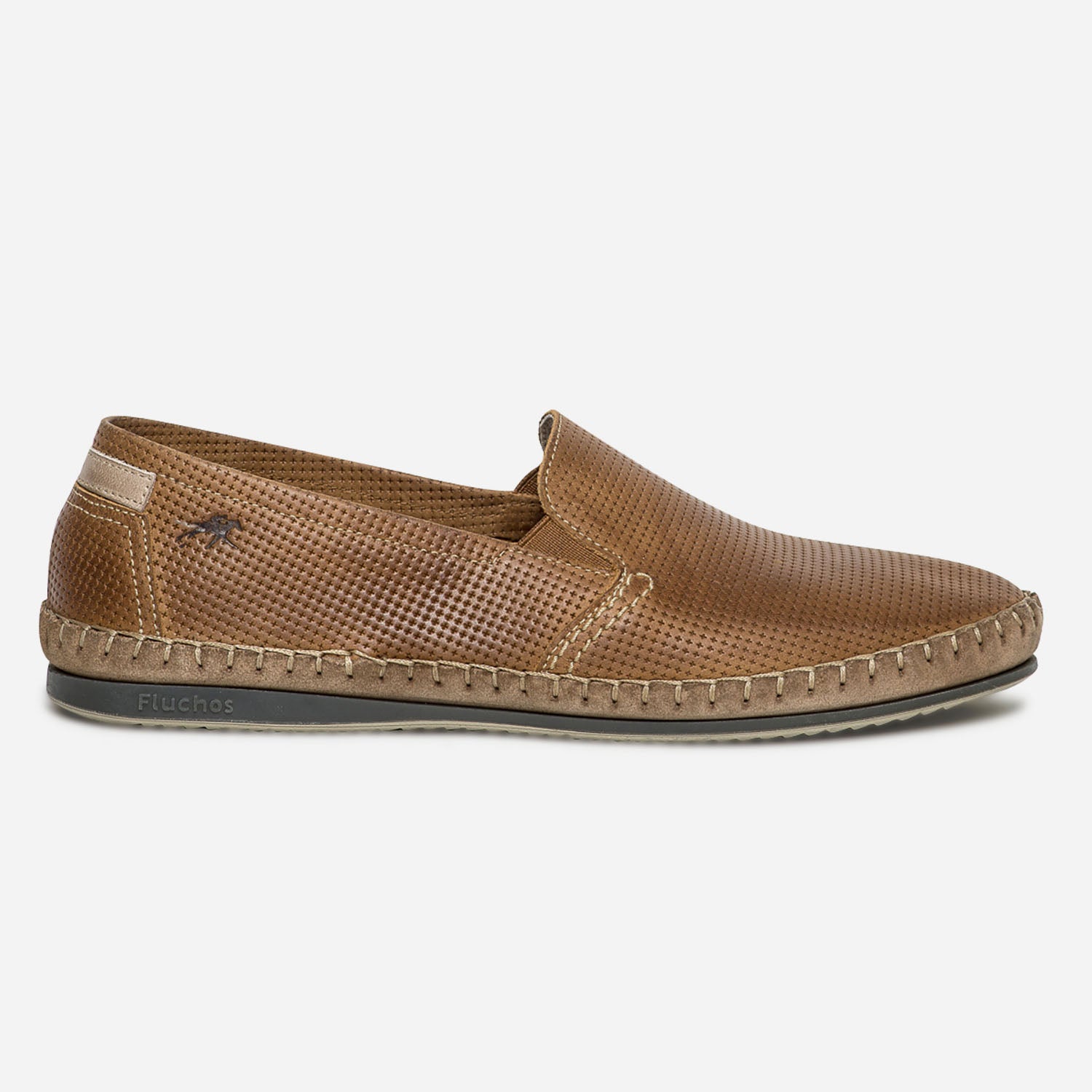 Slip on FLUCHOS marron en cuir perfore Mocassins Homme ERAM