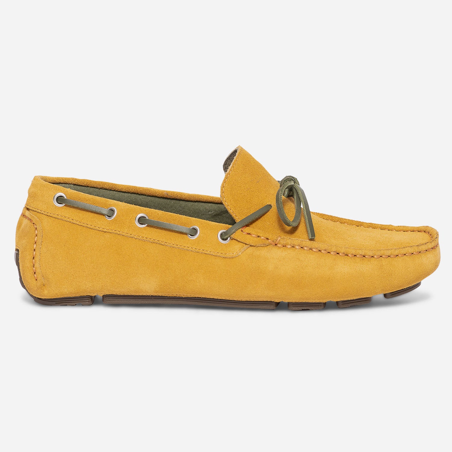 Mocassin bateau TEXTO jaune safran lacet marron Eram Homme ERAM