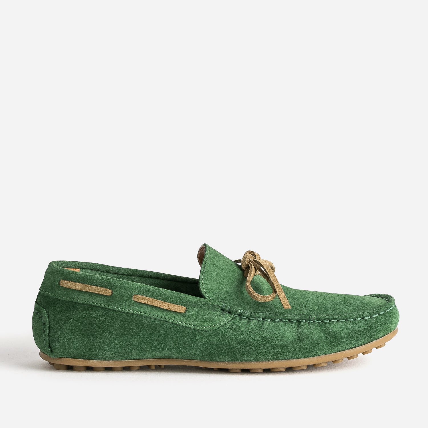 Mocassin vert cuir velours lacet beige Mocassins Homme ERAM