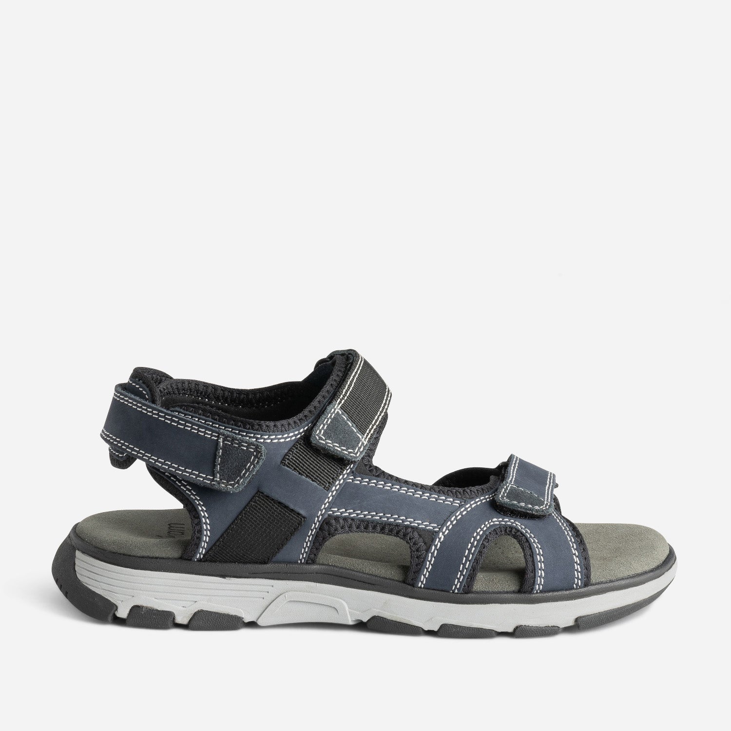 Sandale marine cuir a scratchs