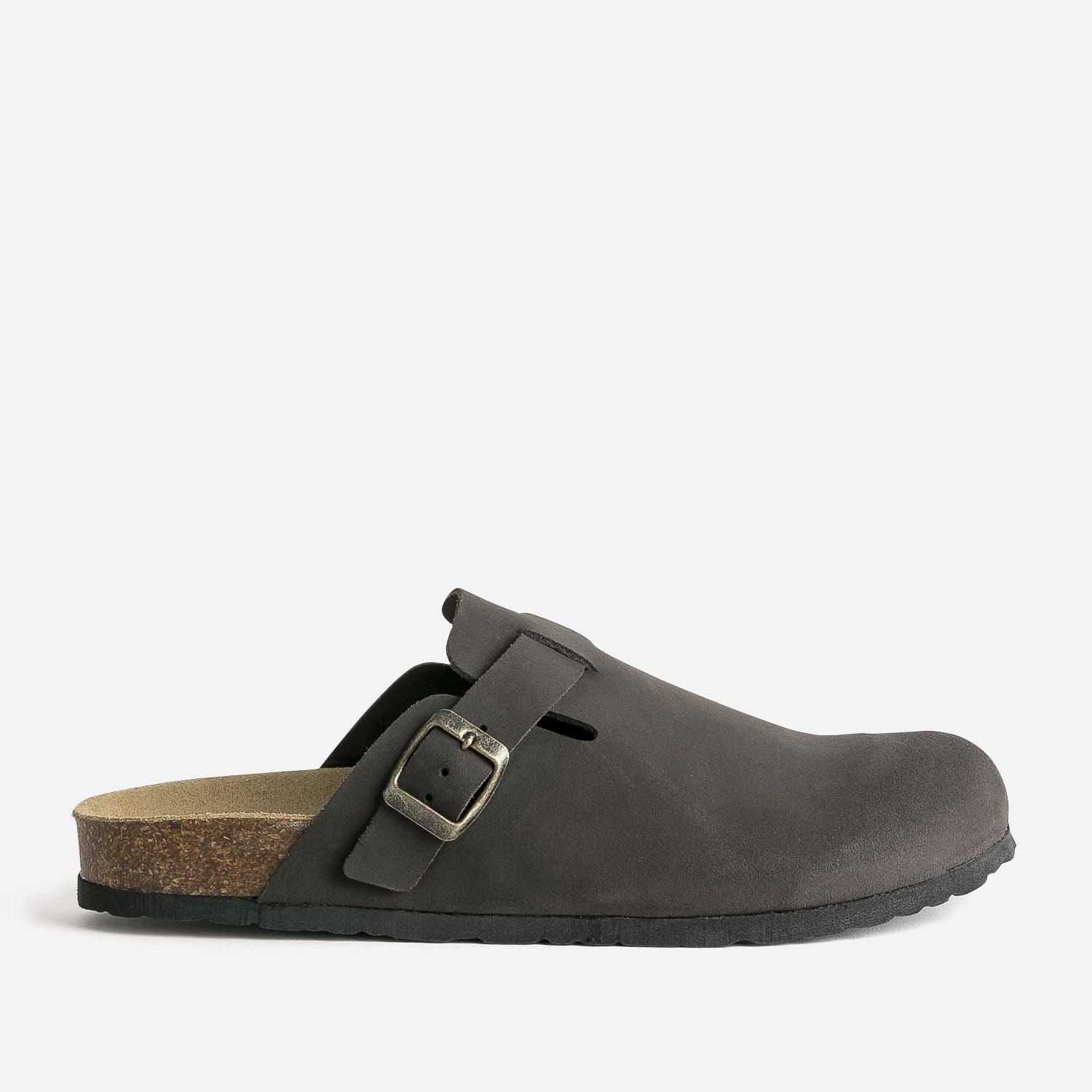 Mule sabot anatomique marron en cuir Nu pieds Sandales Homme ERAM