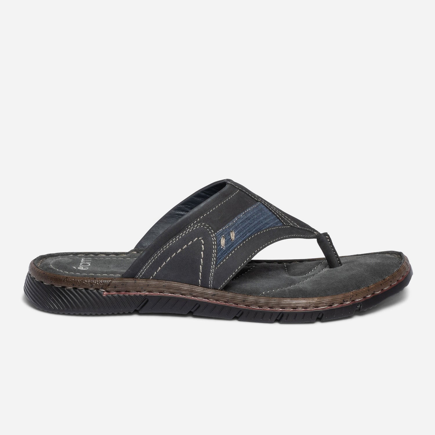 Tong cuir noir homme sale