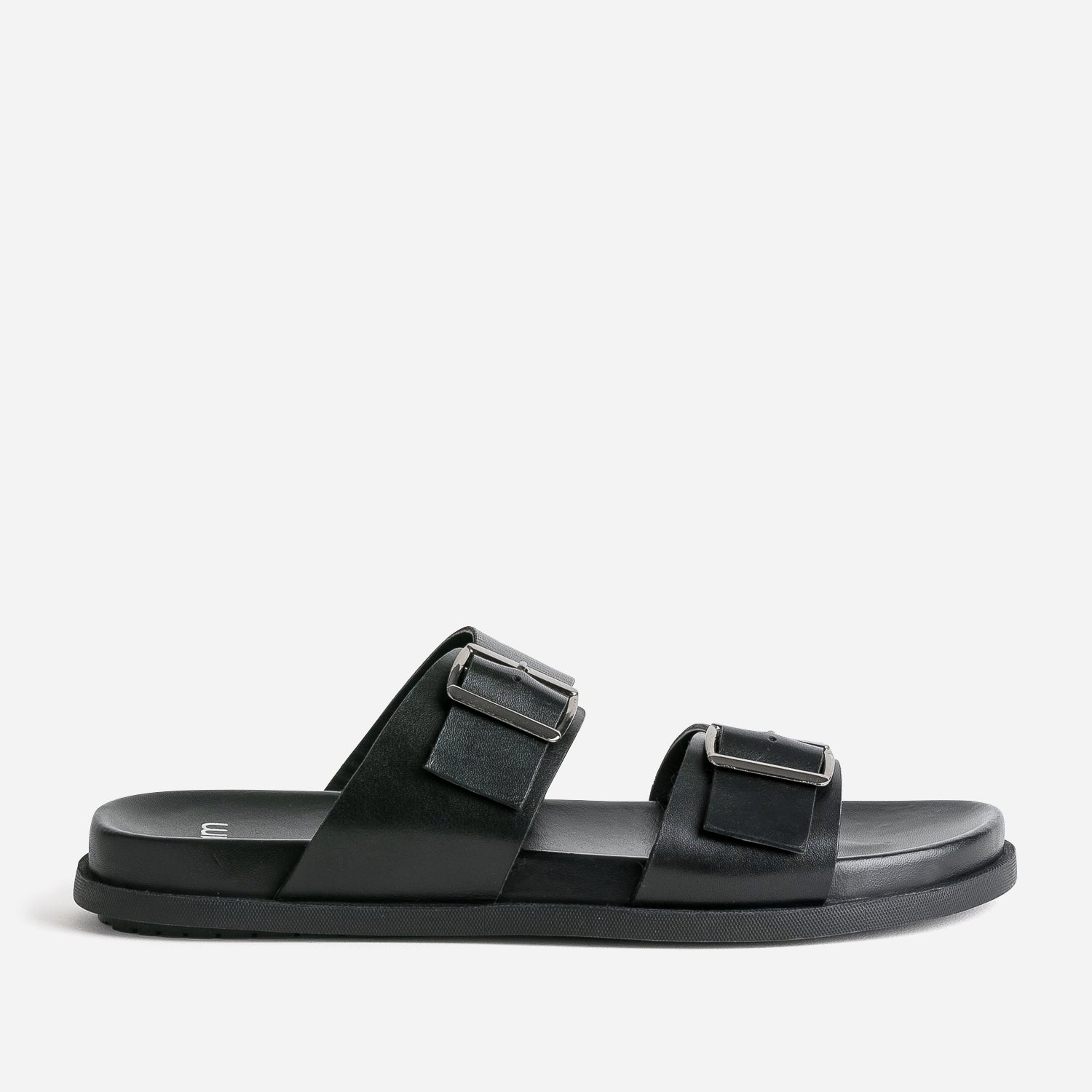 Mule noire en cuir