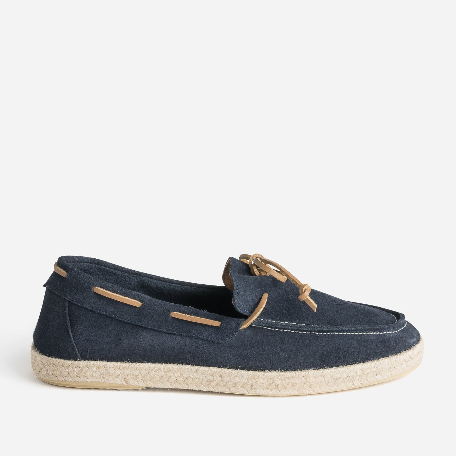 Mocassin bateau marine en cuir velours Espadrilles Homme ERAM