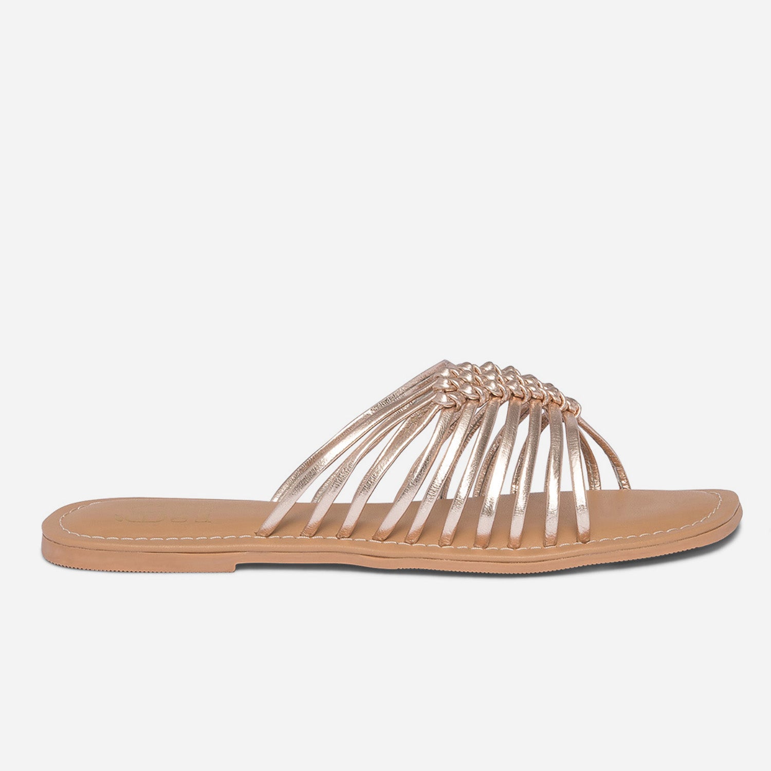 Mule dor e en cuir co con u Mules Tongs Femme ERAM