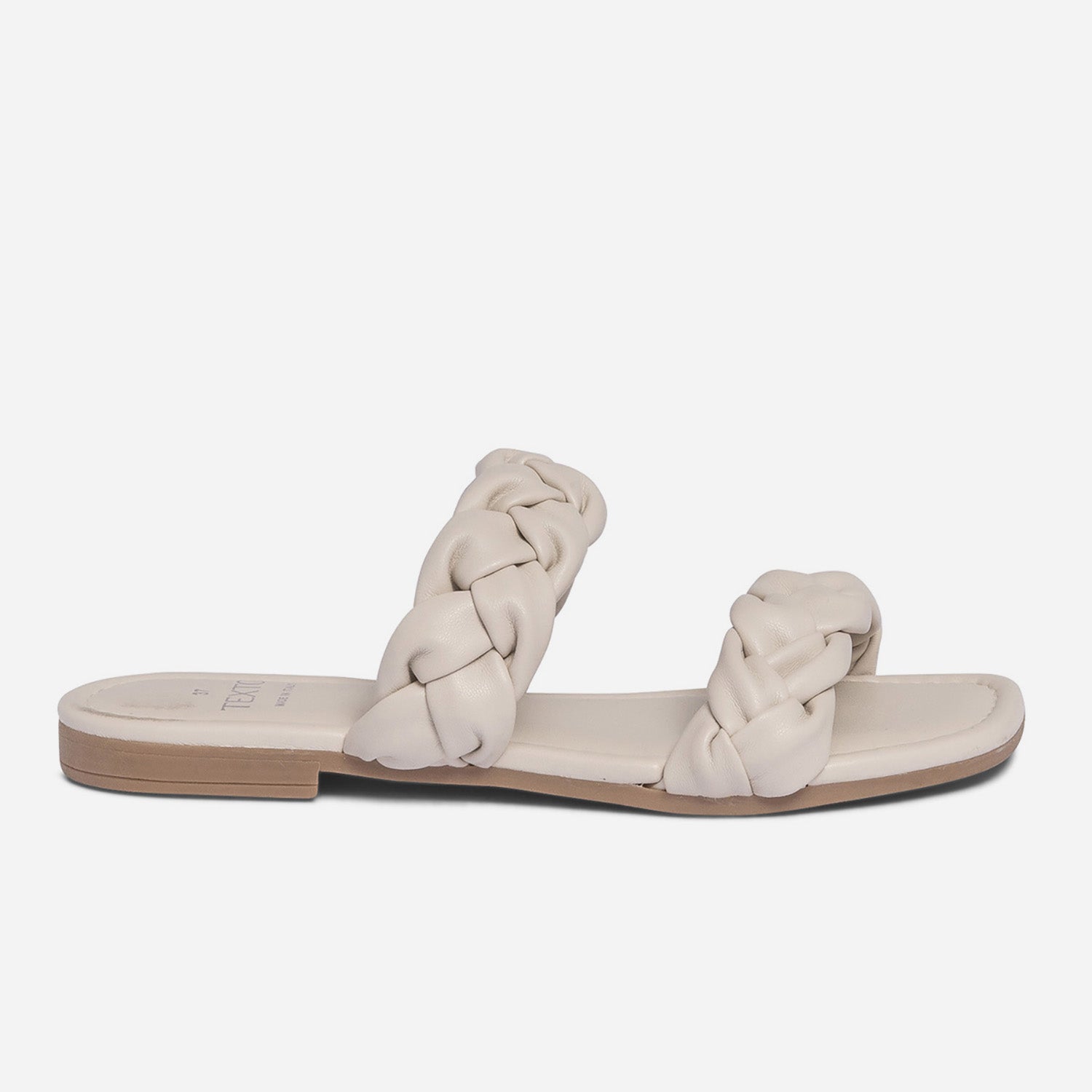 Mule TEXTO crue avec 2 brides tress es Mules Tongs Femme ERAM