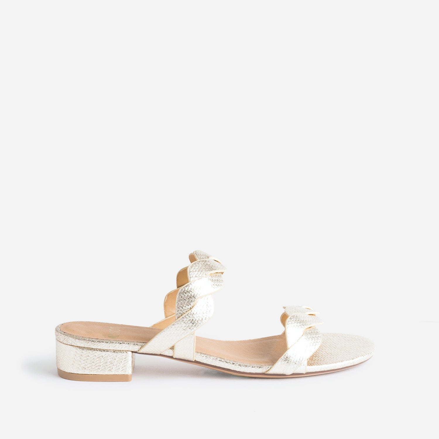 Mule dor e brides entrelac es Mules Tongs Femme ERAM
