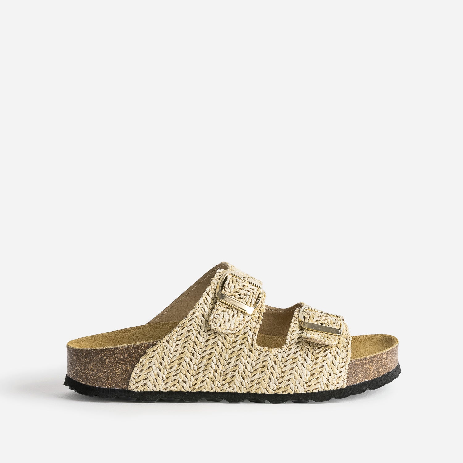 Mule sabot TEXTO en cuir velours beige Mules Tongs Femme ERAM
