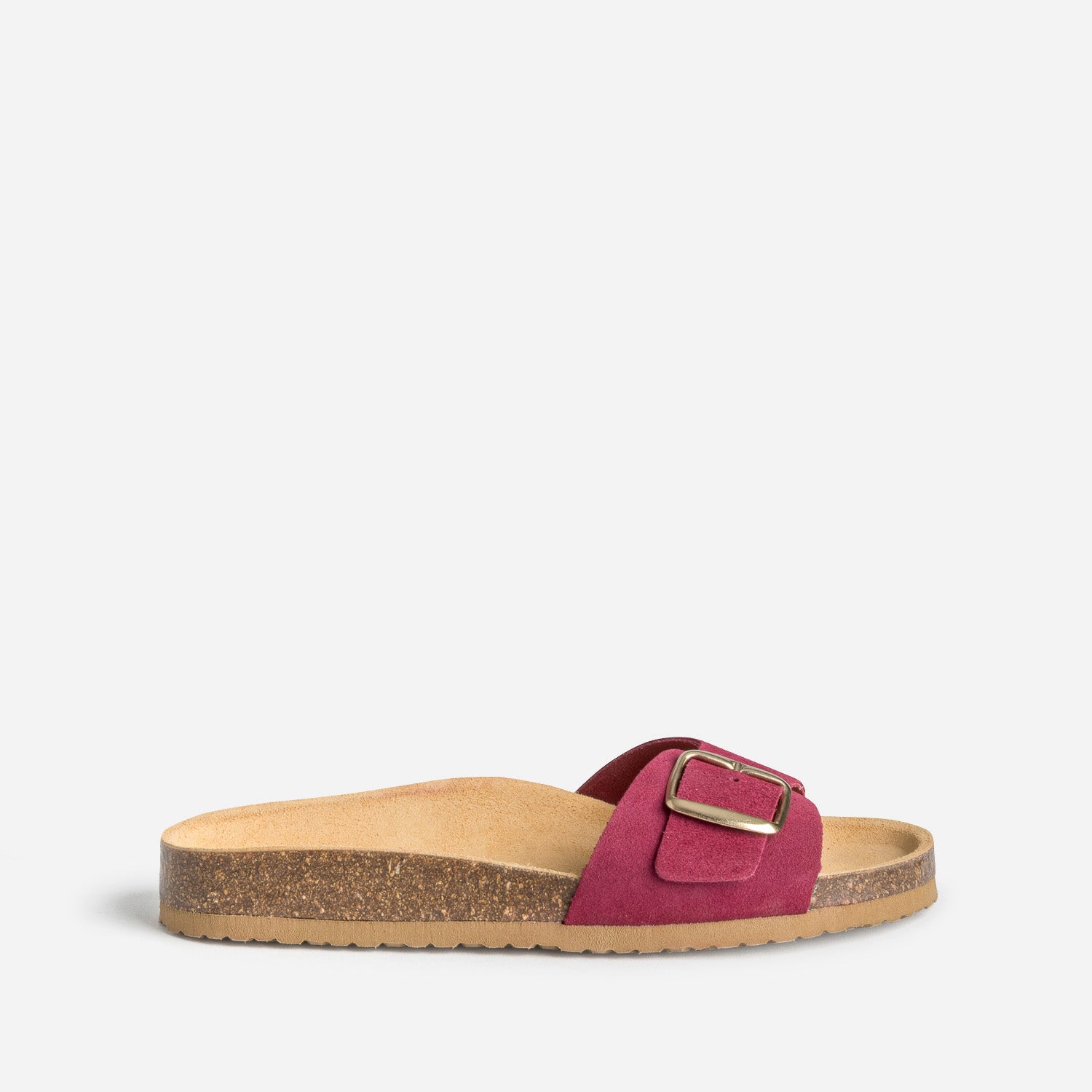 Mule anatomique grenat cuir velours eco concu Mules Tongs Femme ERAM