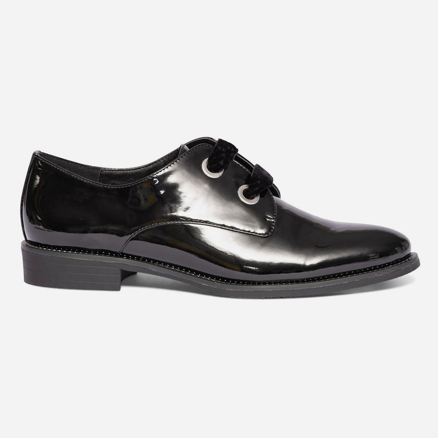 Derby noir verni lacet velours Derbies Femme ERAM