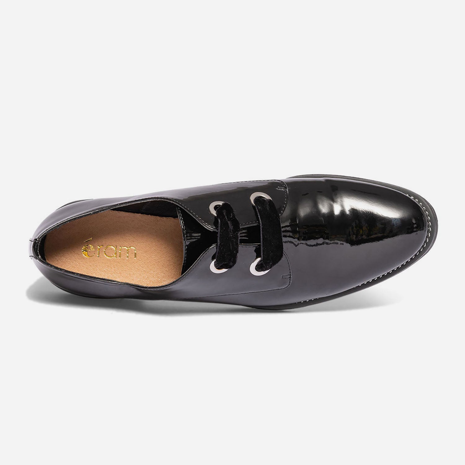Derby noir verni a lacet velours Derbies Femme ERAM
