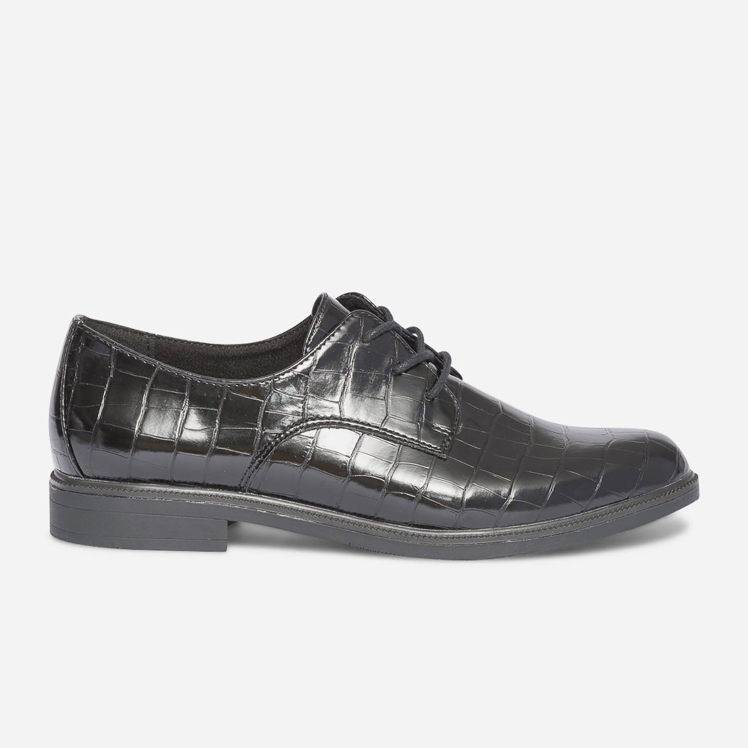 Derby noir embosse croco Derbies Femme ERAM