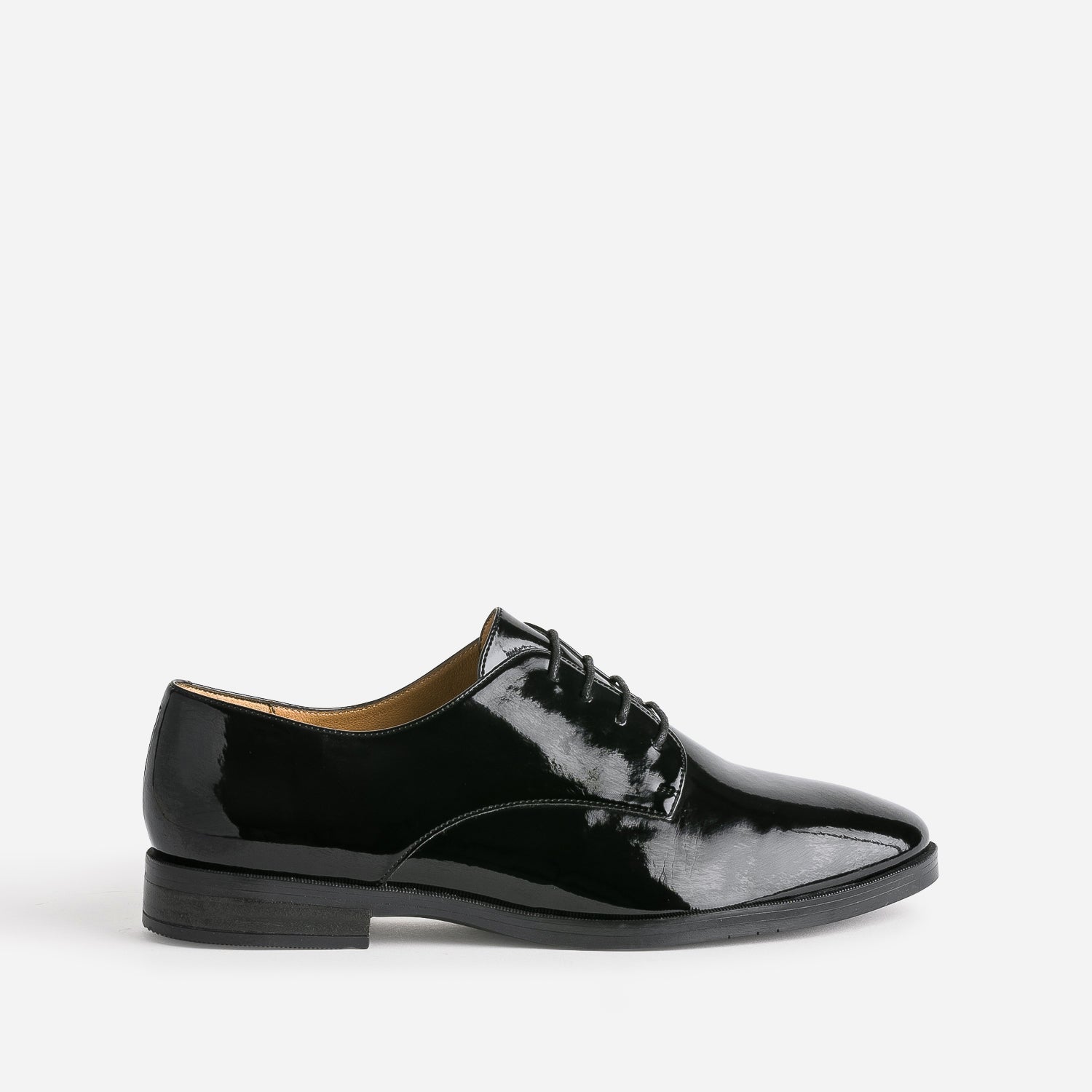 Derbies femme sales noir cuir