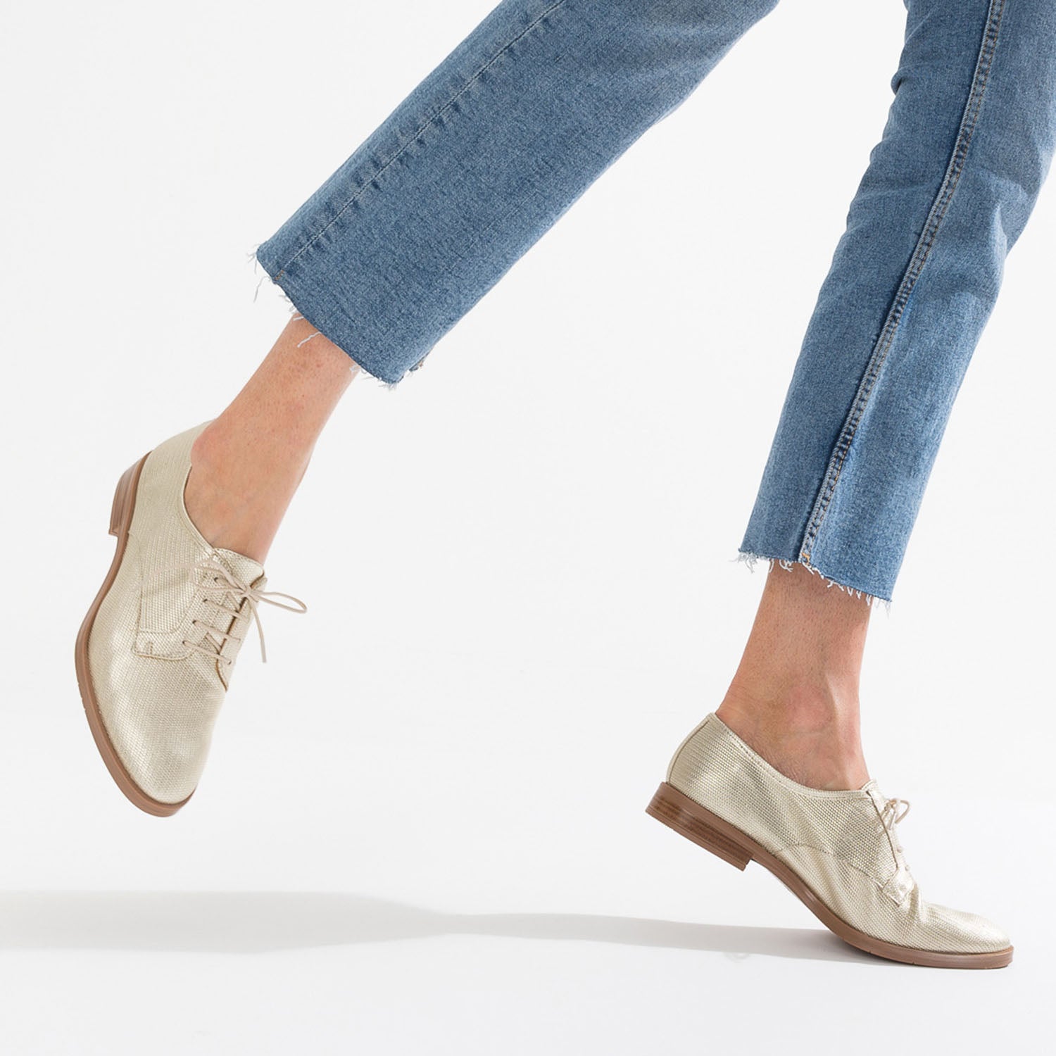 Derby ERAM FLEX or en cuir embosse Eram Femme ERAM