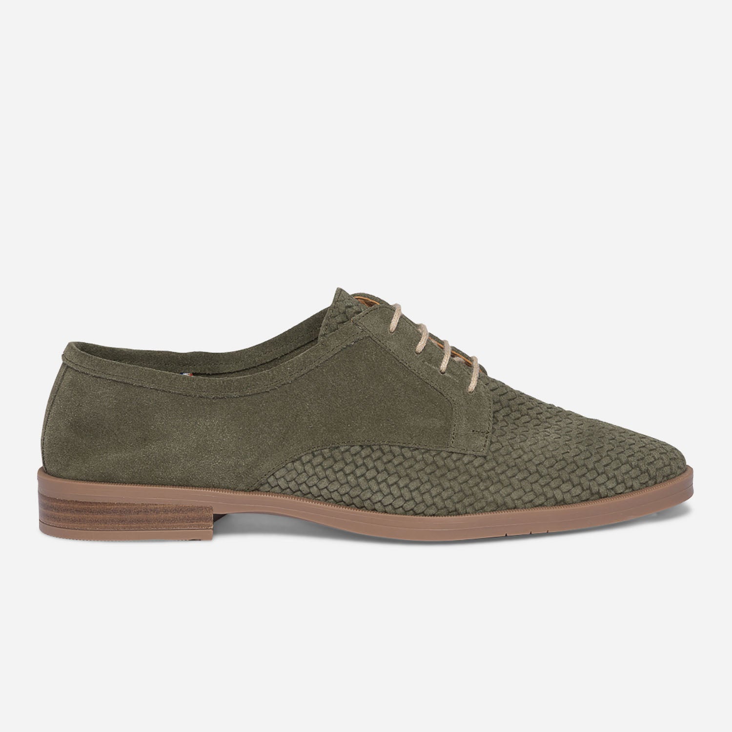 Derby ERAM FLEX kaki en cuir velours effet tress Eram Femme ERAM