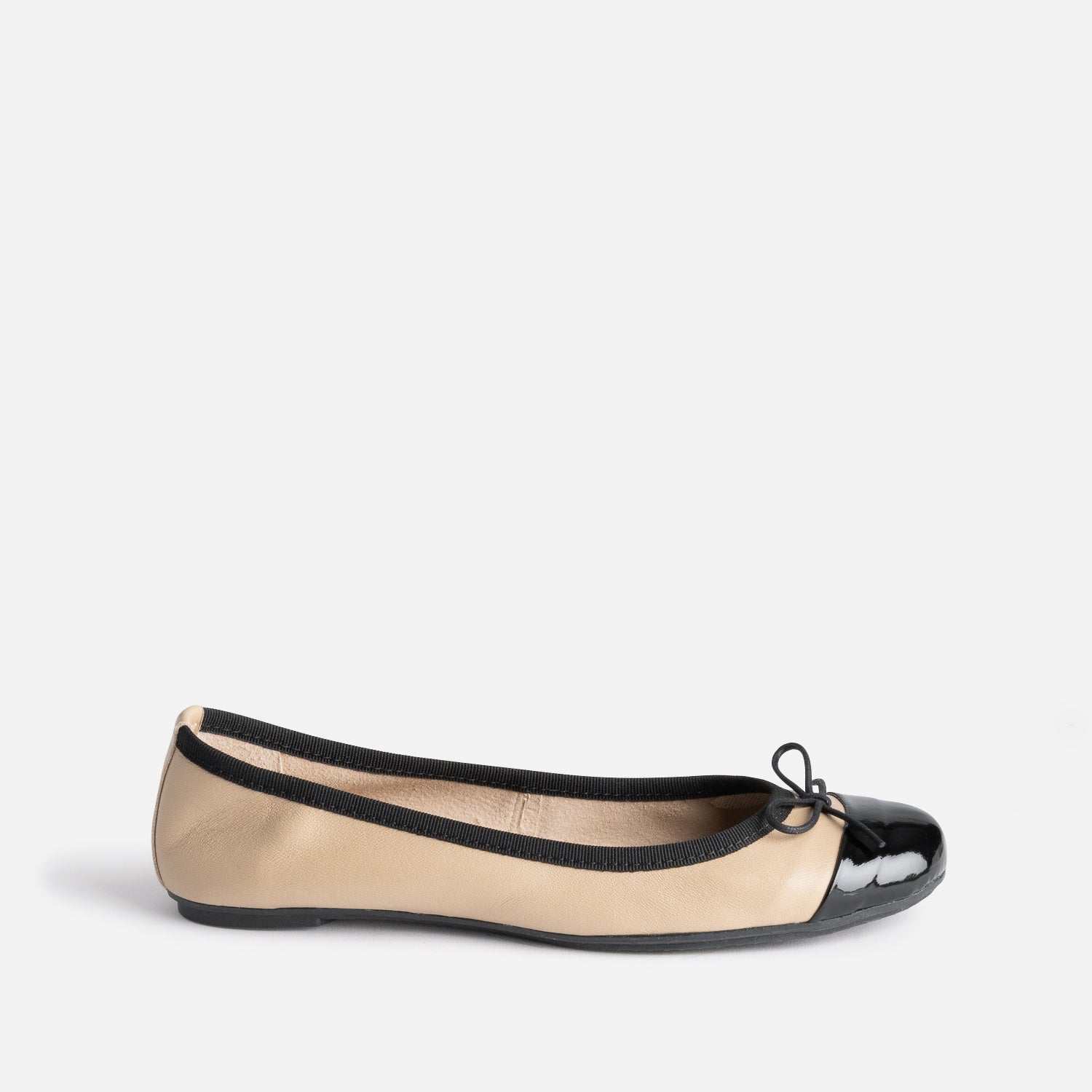 Ballerine beige en cuir a petit n ud Ballerines Femme ERAM
