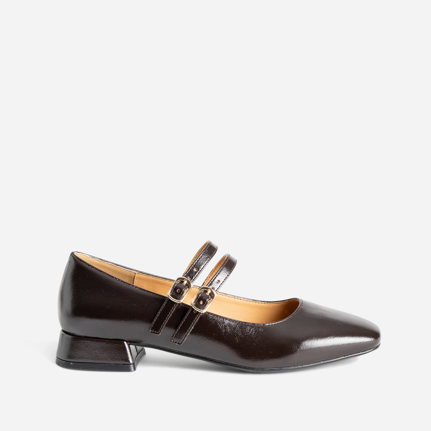 Babies marron fonce double bride Ballerines Femme ERAM