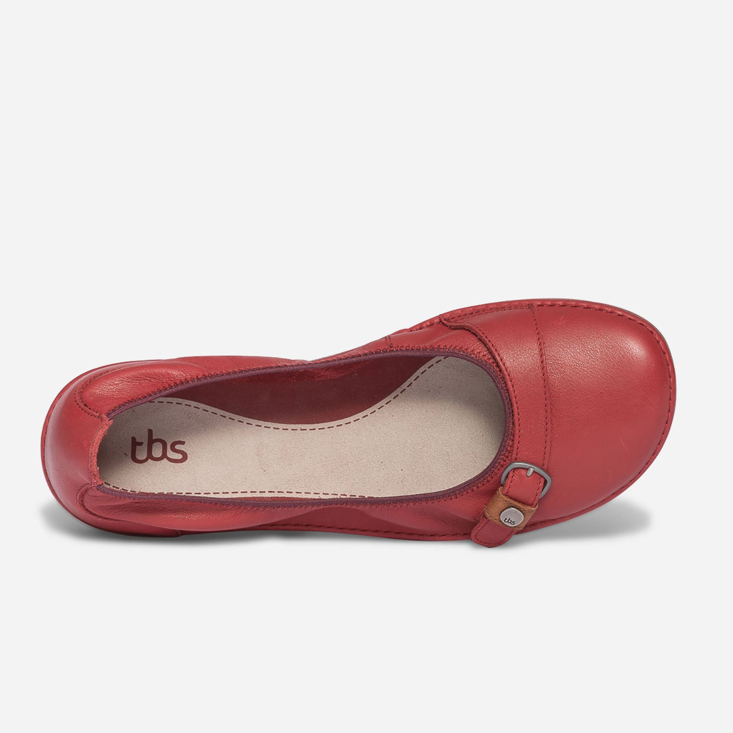 Ballerine confort TBS rouge en cuir Ballerines Femme ERAM