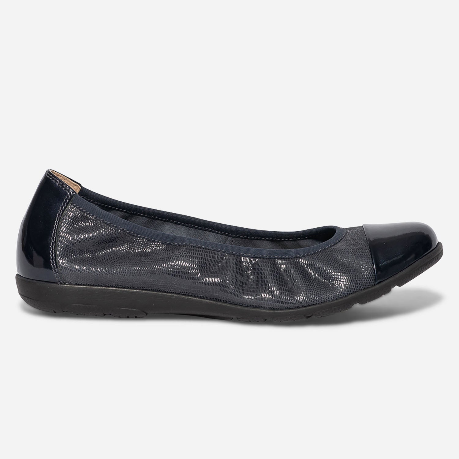 Ballerine CAPRICE bleu marine en cuir fantaisie Ballerines Femme