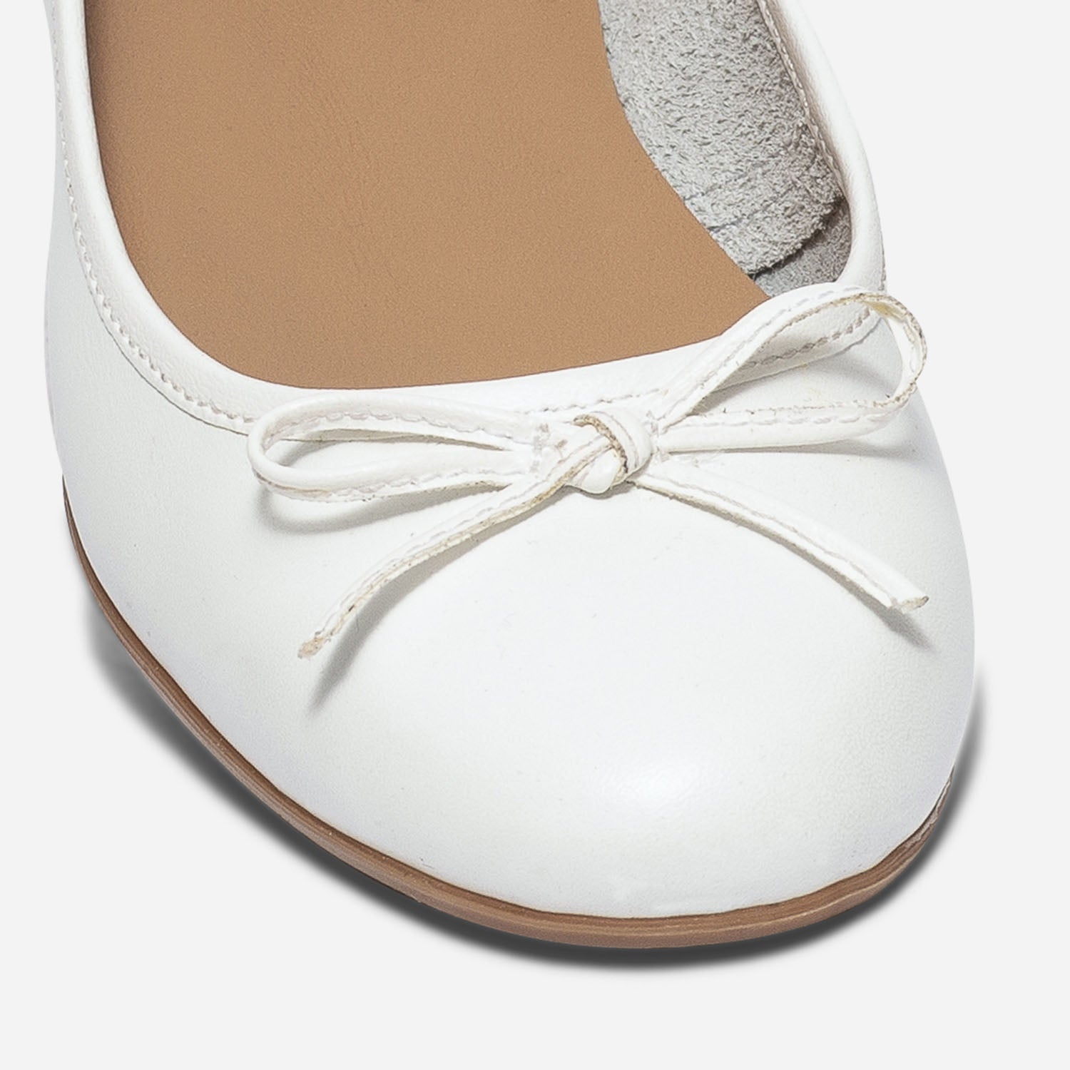 annule Ballerine blanche en cuir Ballerines Femme ERAM