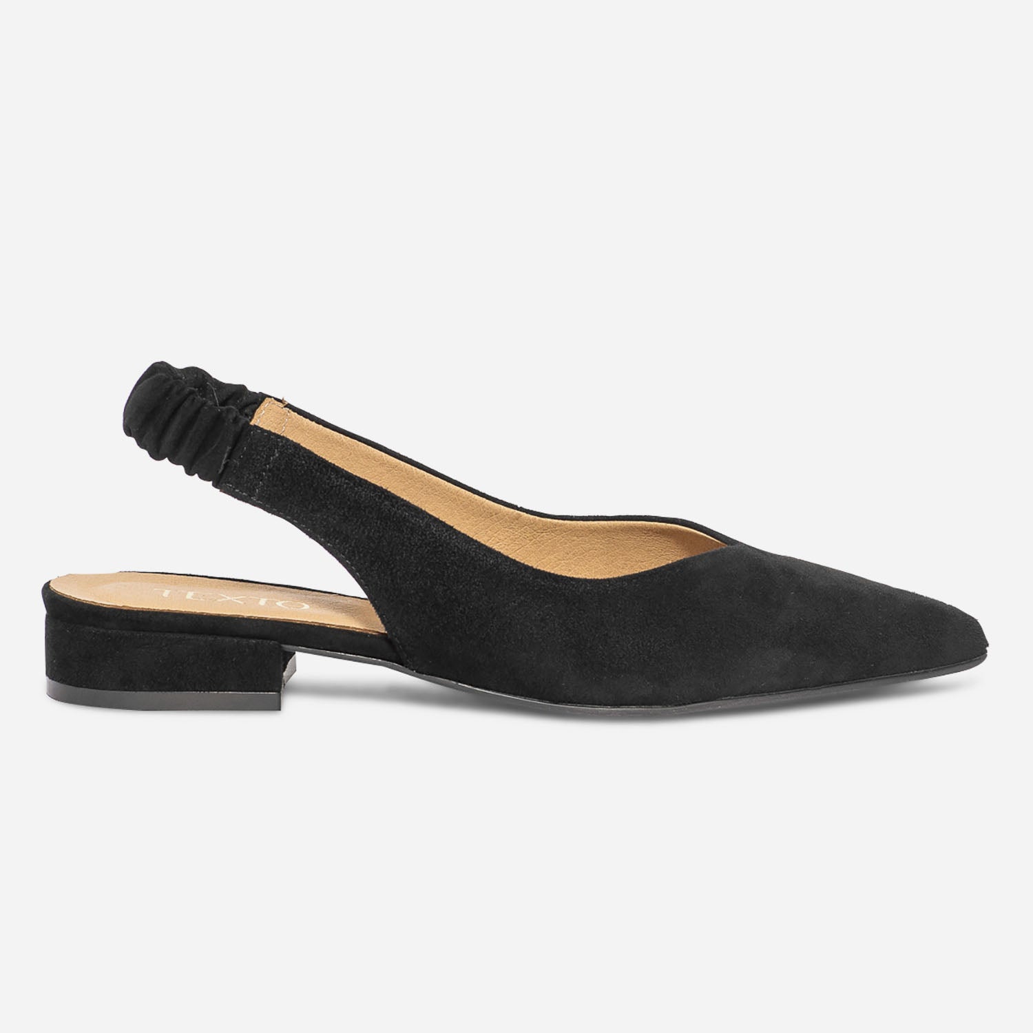 Ballerine slingback TEXTO noire en cuir velours Ballerines Femme ERAM