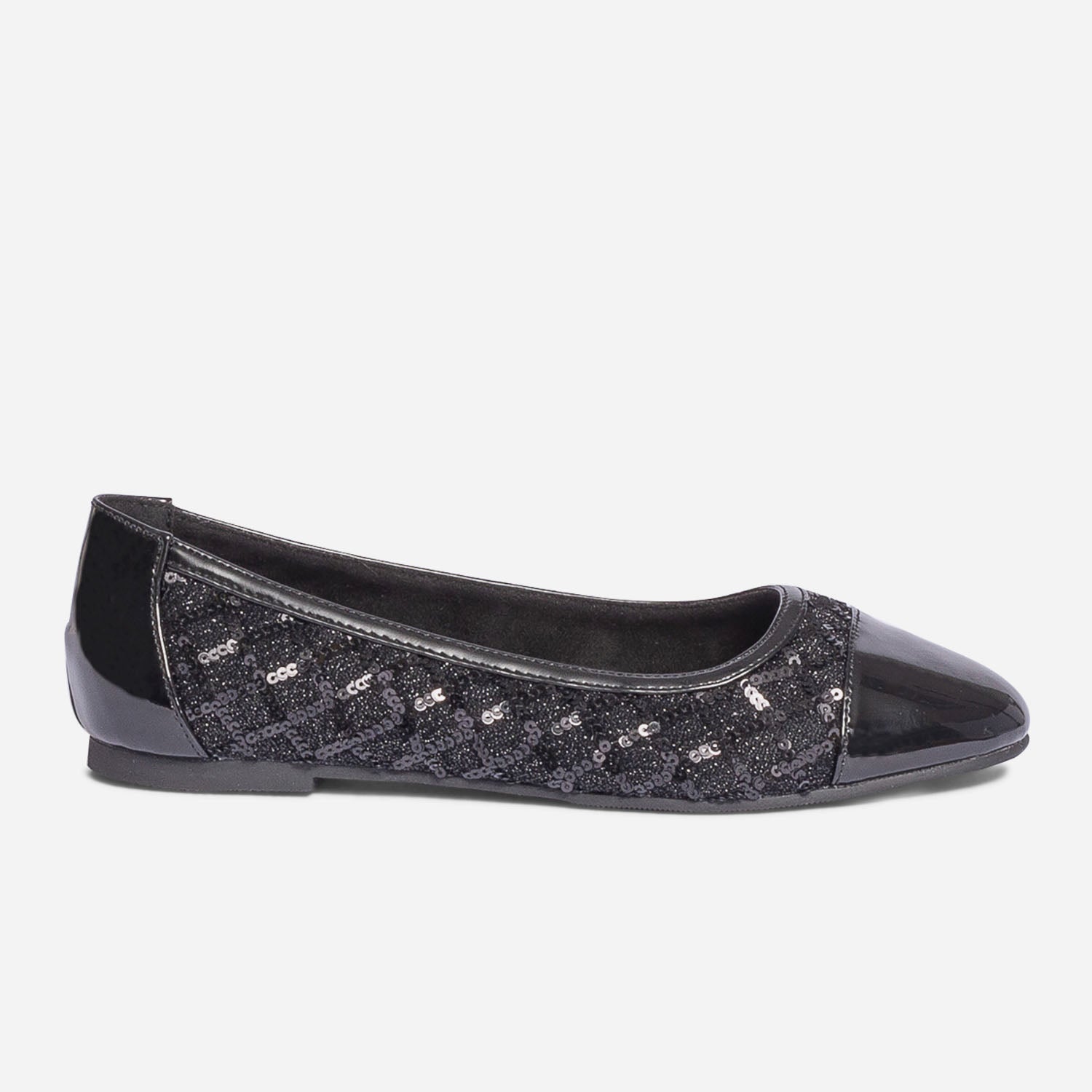 Ballerine noire vernie brodee sequins Ballerines Femme ERAM
