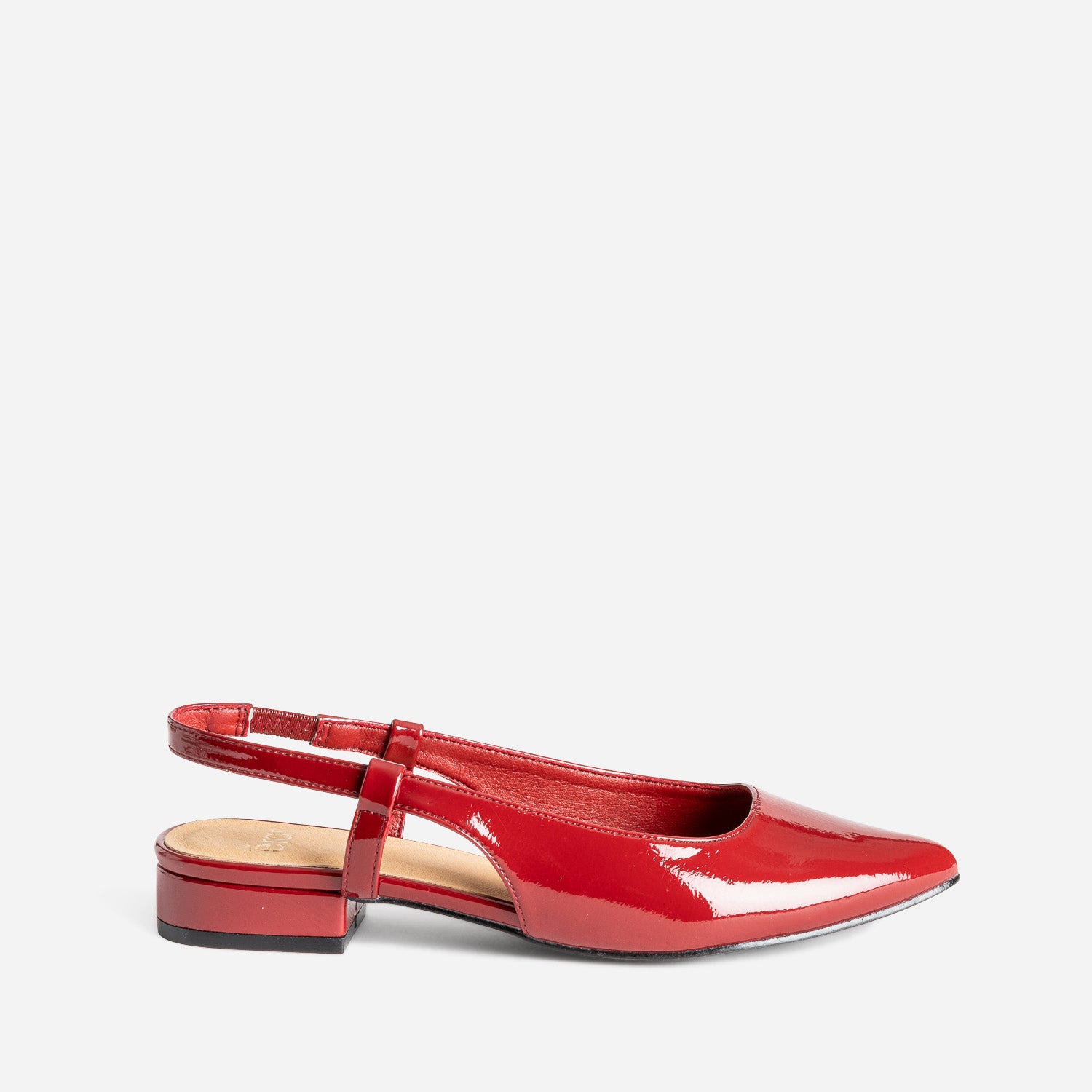 Ballerine slingback rouge vernie