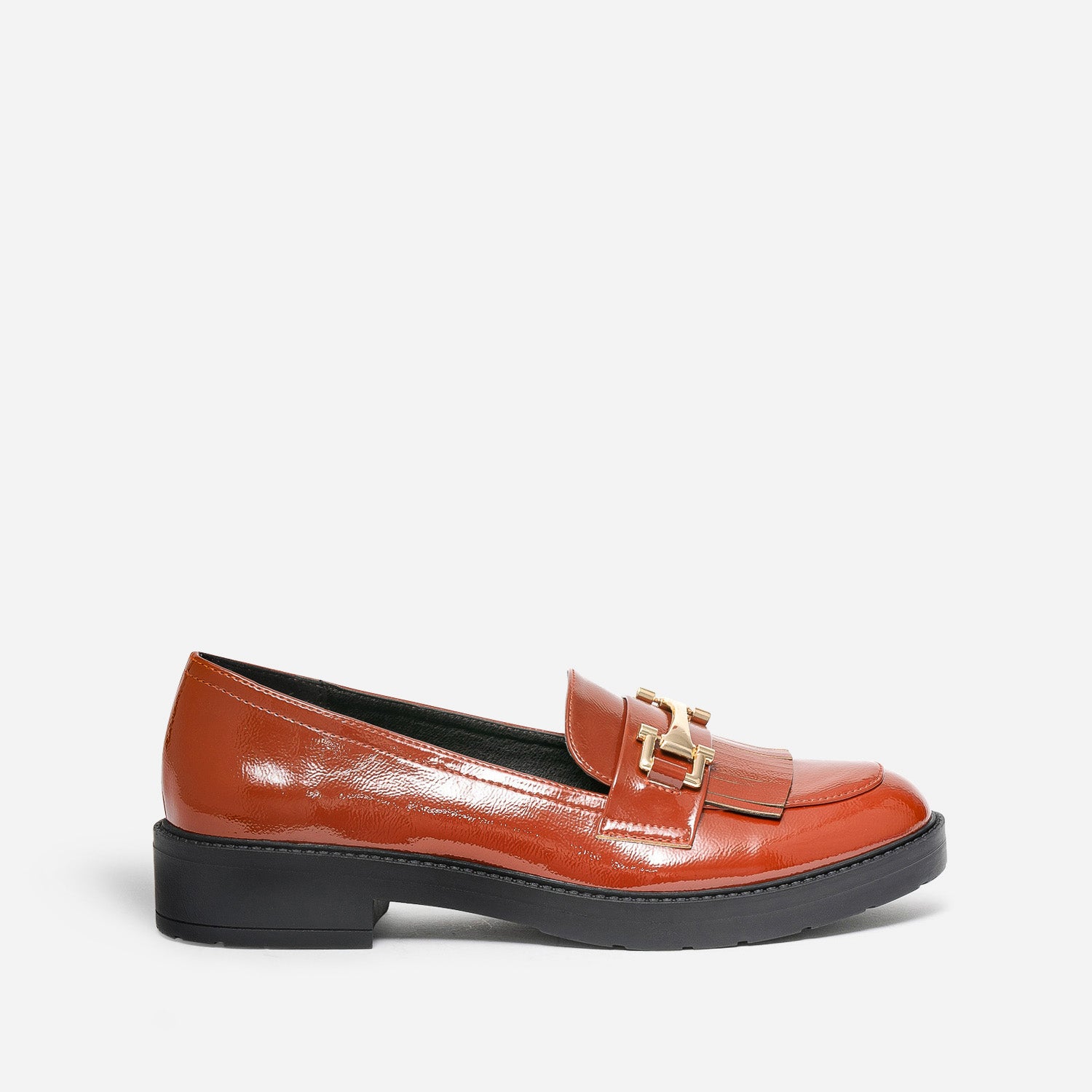 Mocassin cognac verni a franges