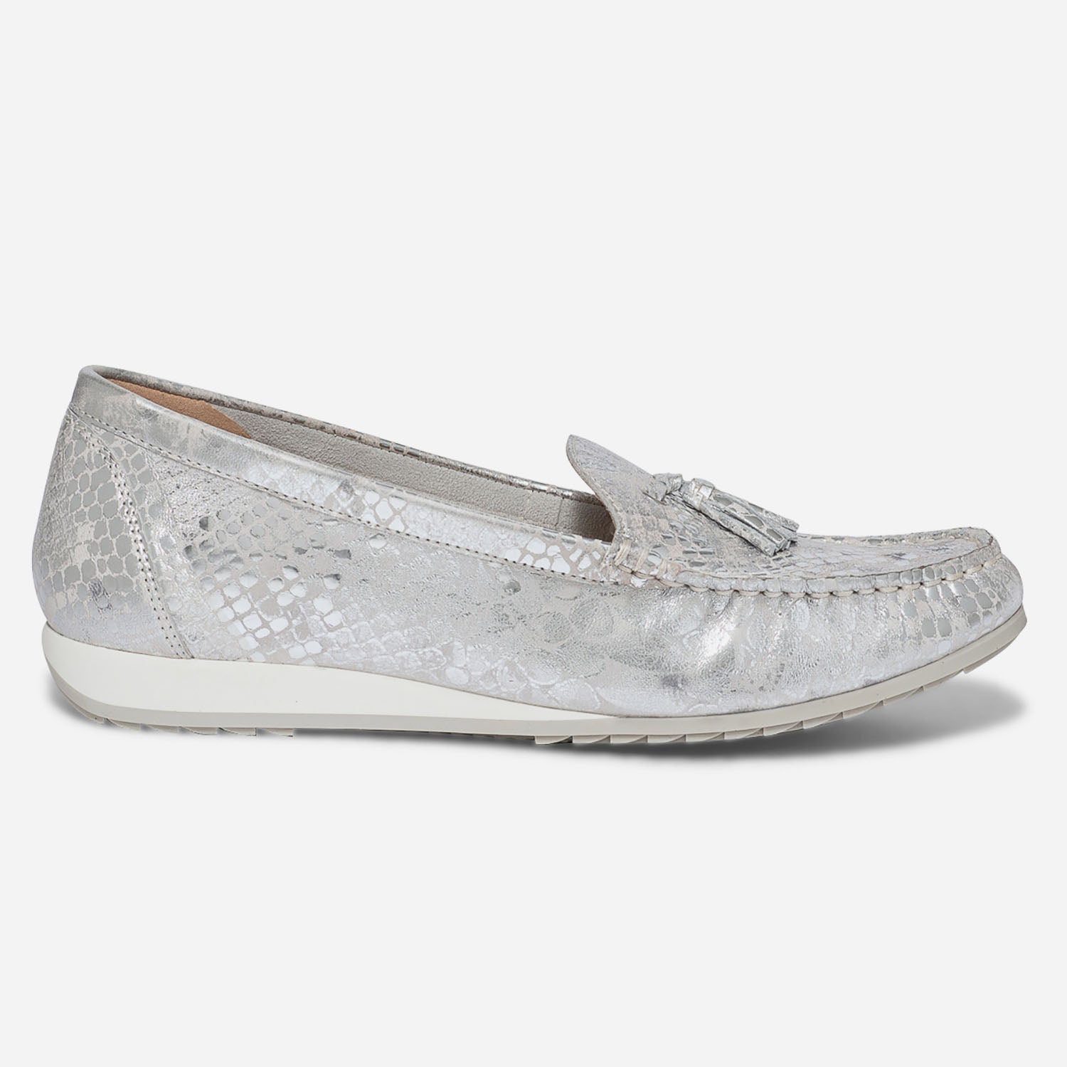Mocassin femme gris argenté hot sale