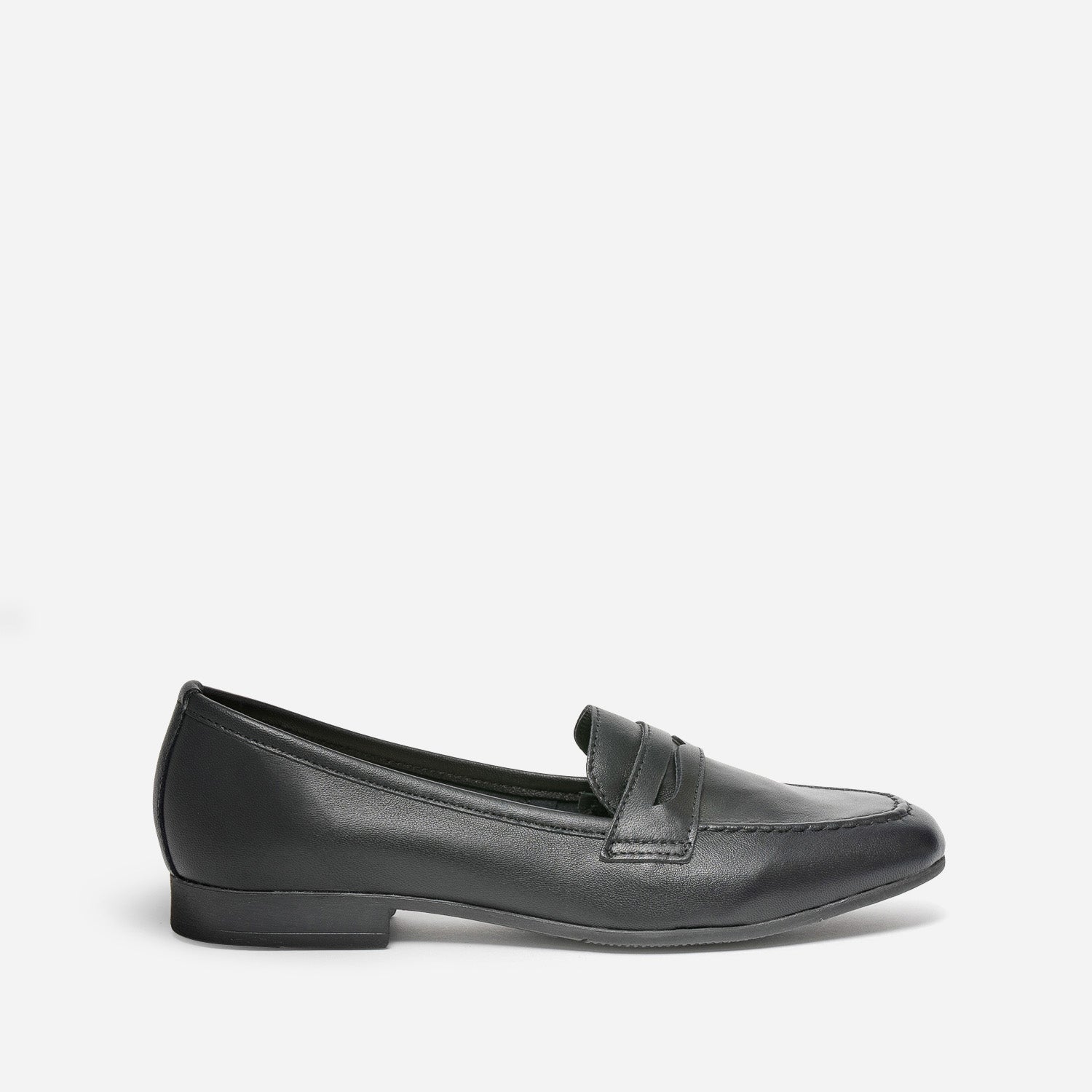 Mocassin noir en cuir