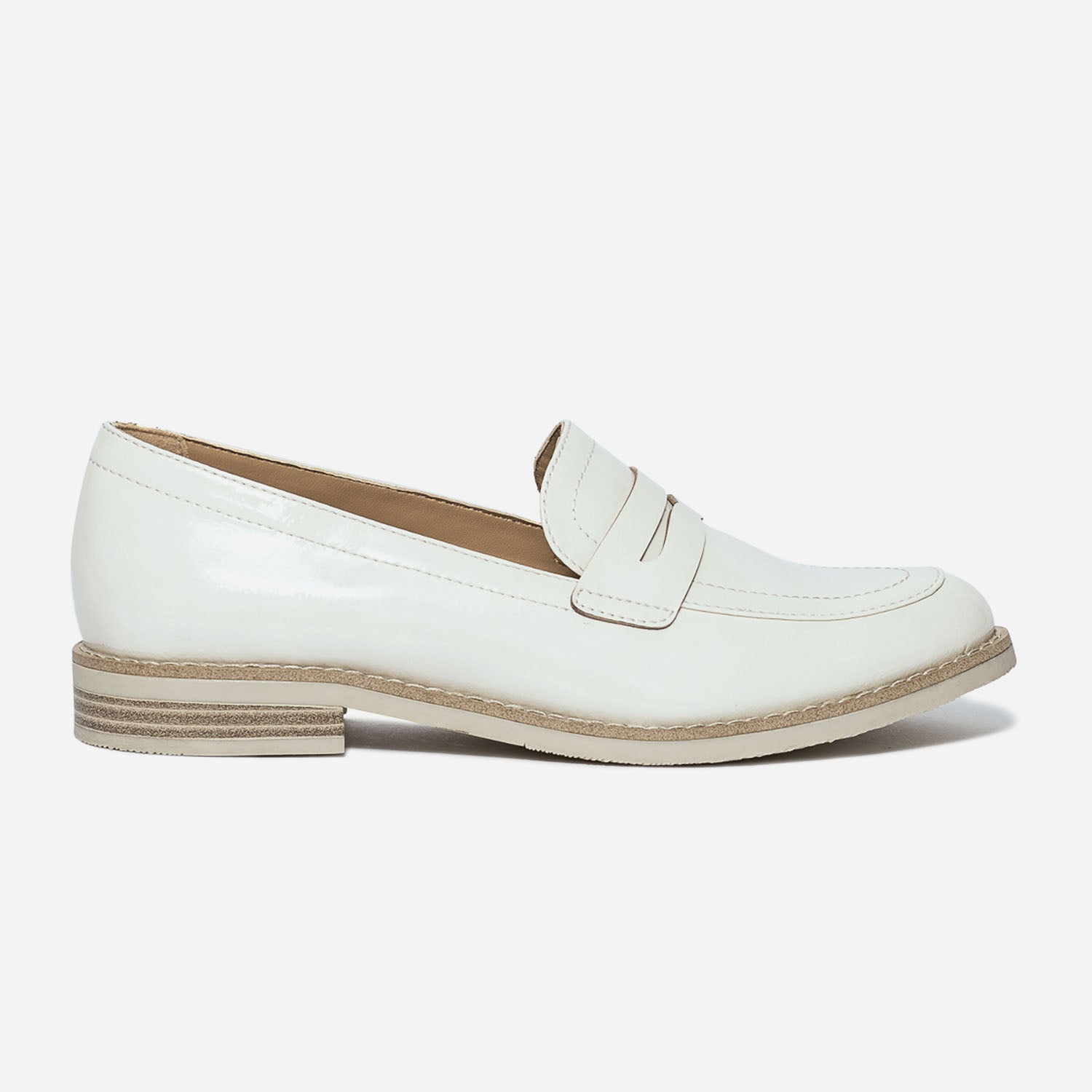 Mocassin creme verni Mocassins Slippers Femme ERAM