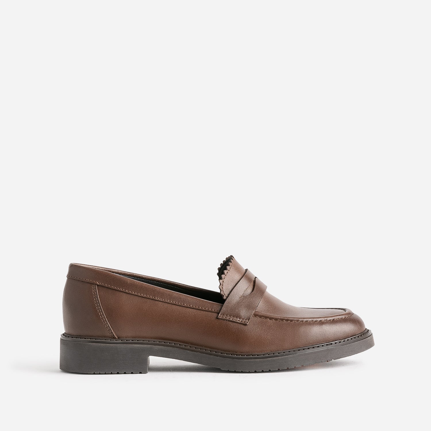 Mocassin femme cuir marron 2025