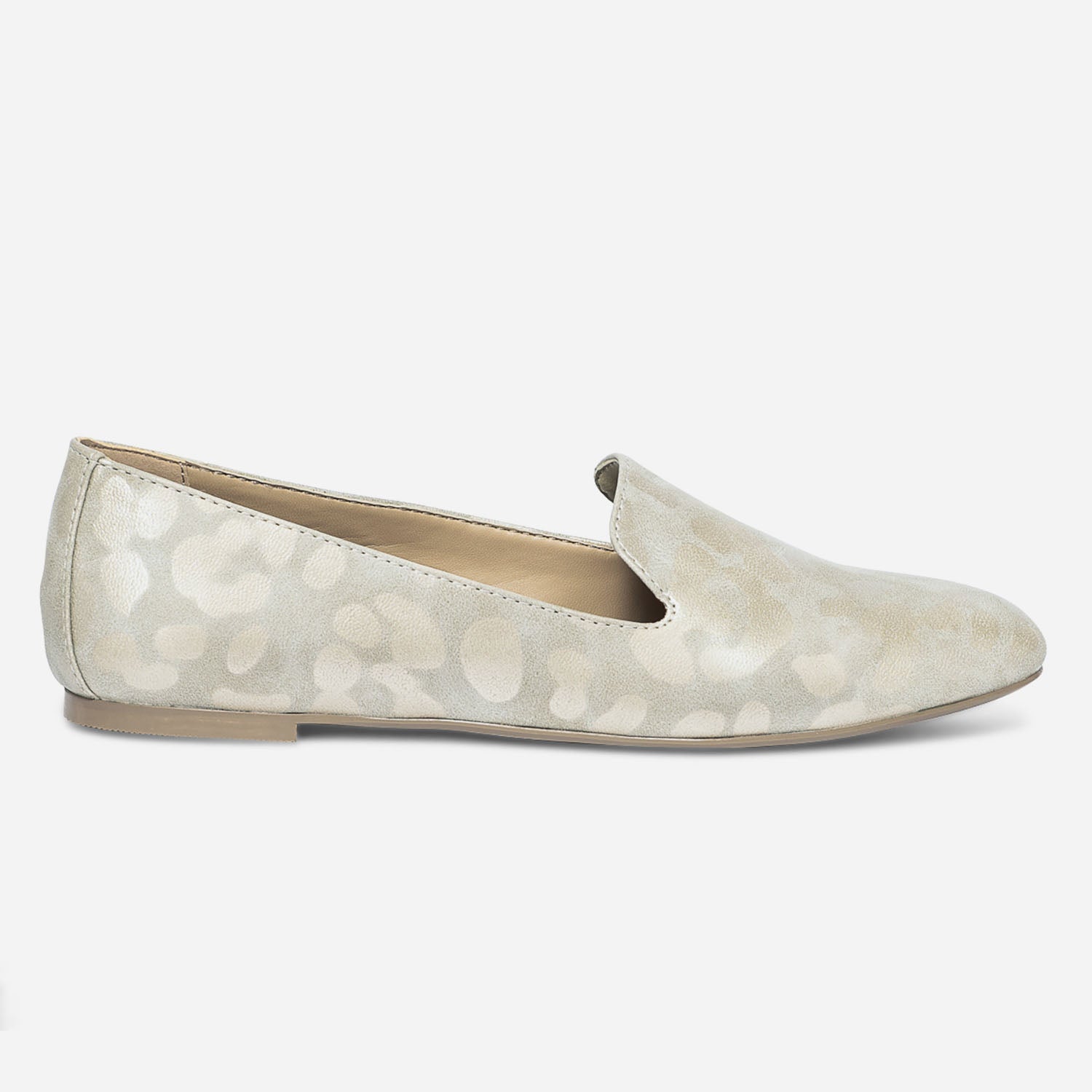 Slipper beige a motifs leopard dores Mocassins Slippers Femme ERAM