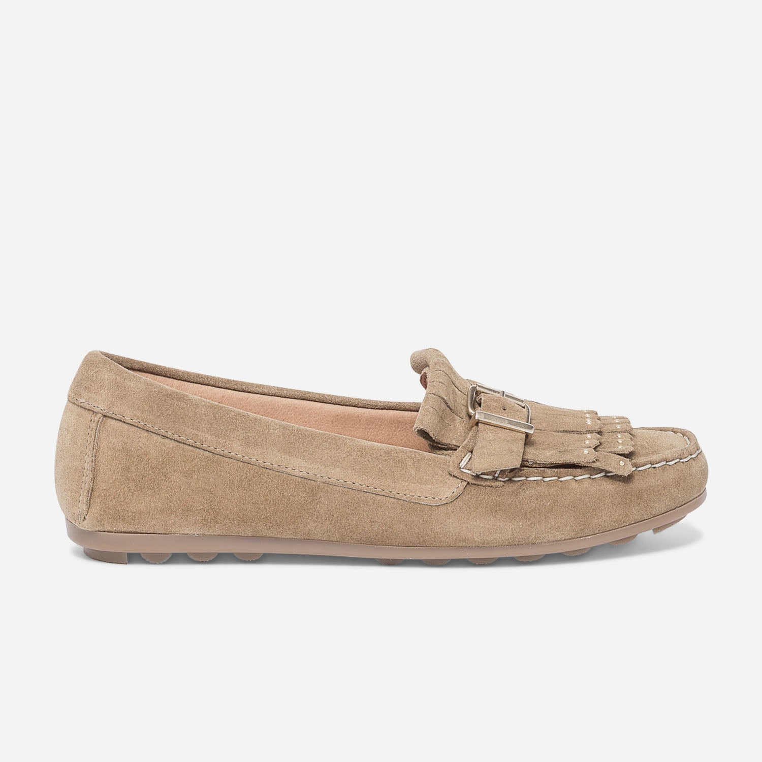 Mocassin femme 2025 beige en daim