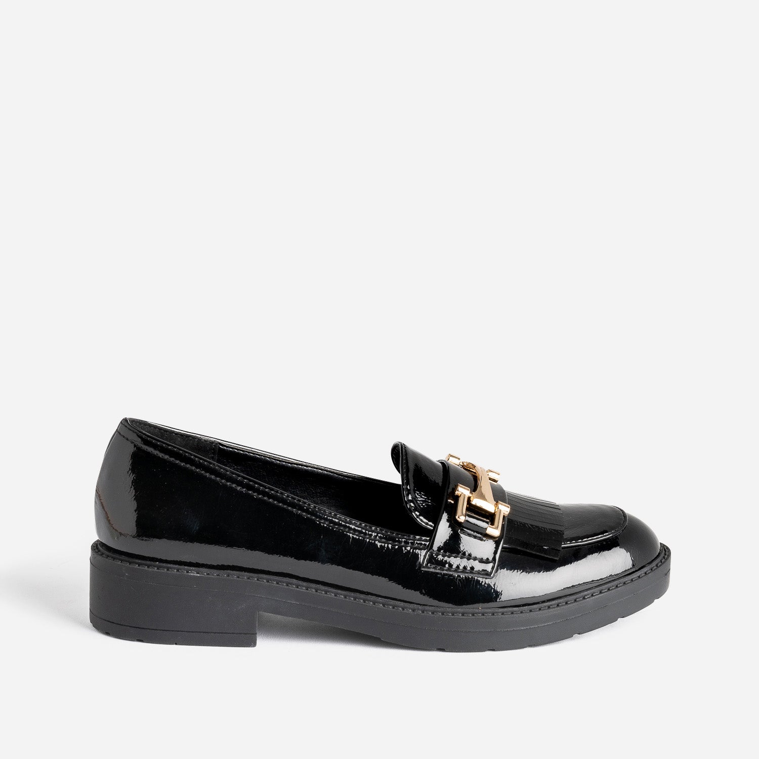 Mocassin TEXTO noir cuir semelle crantee Mocassins Slippers Femme ERAM