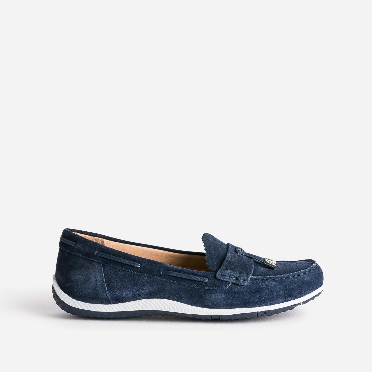 Mocassin GEOX marine cuir velours Mocassins Slippers Femme ERAM