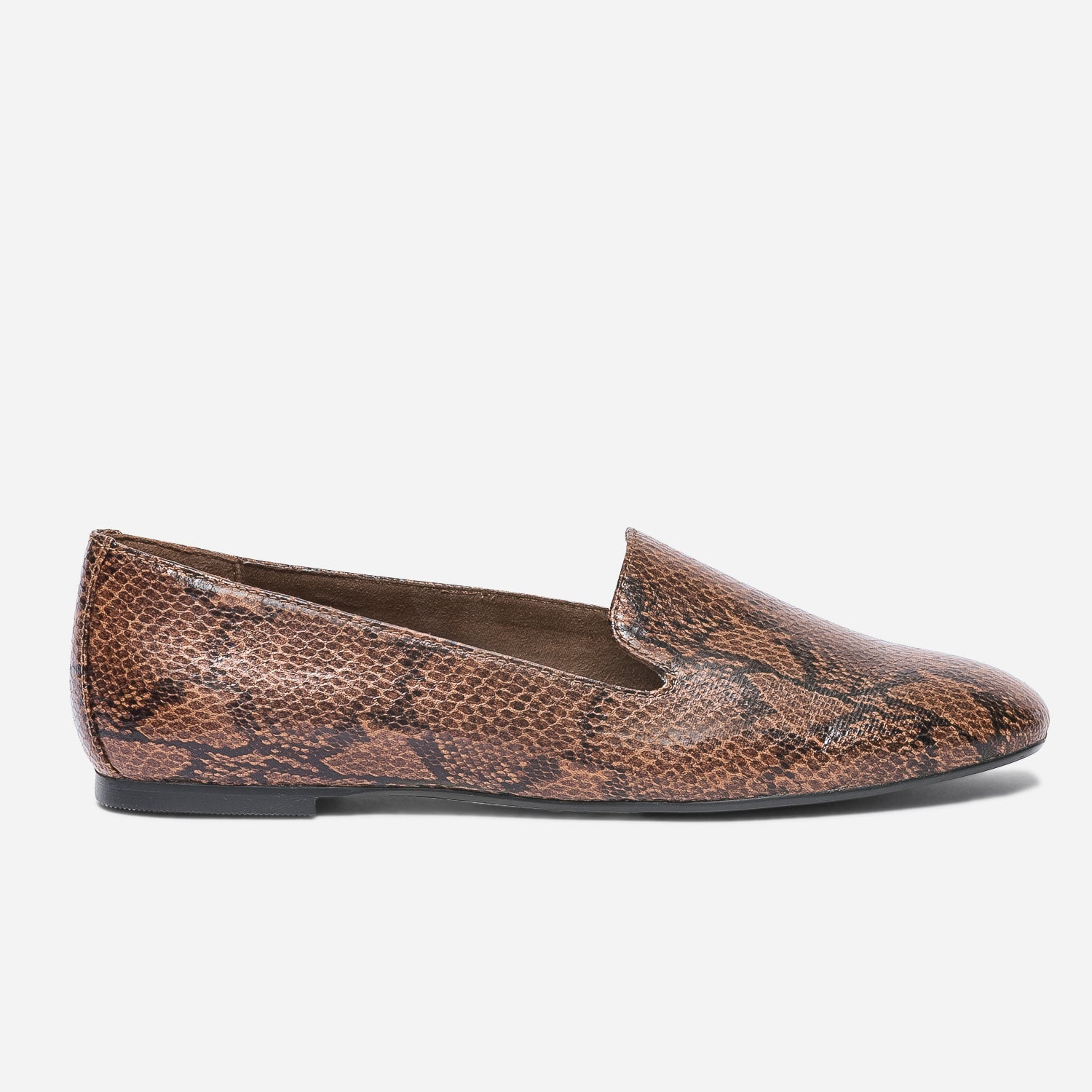 Slipper marron effet python Mocassins Slippers Femme ERAM