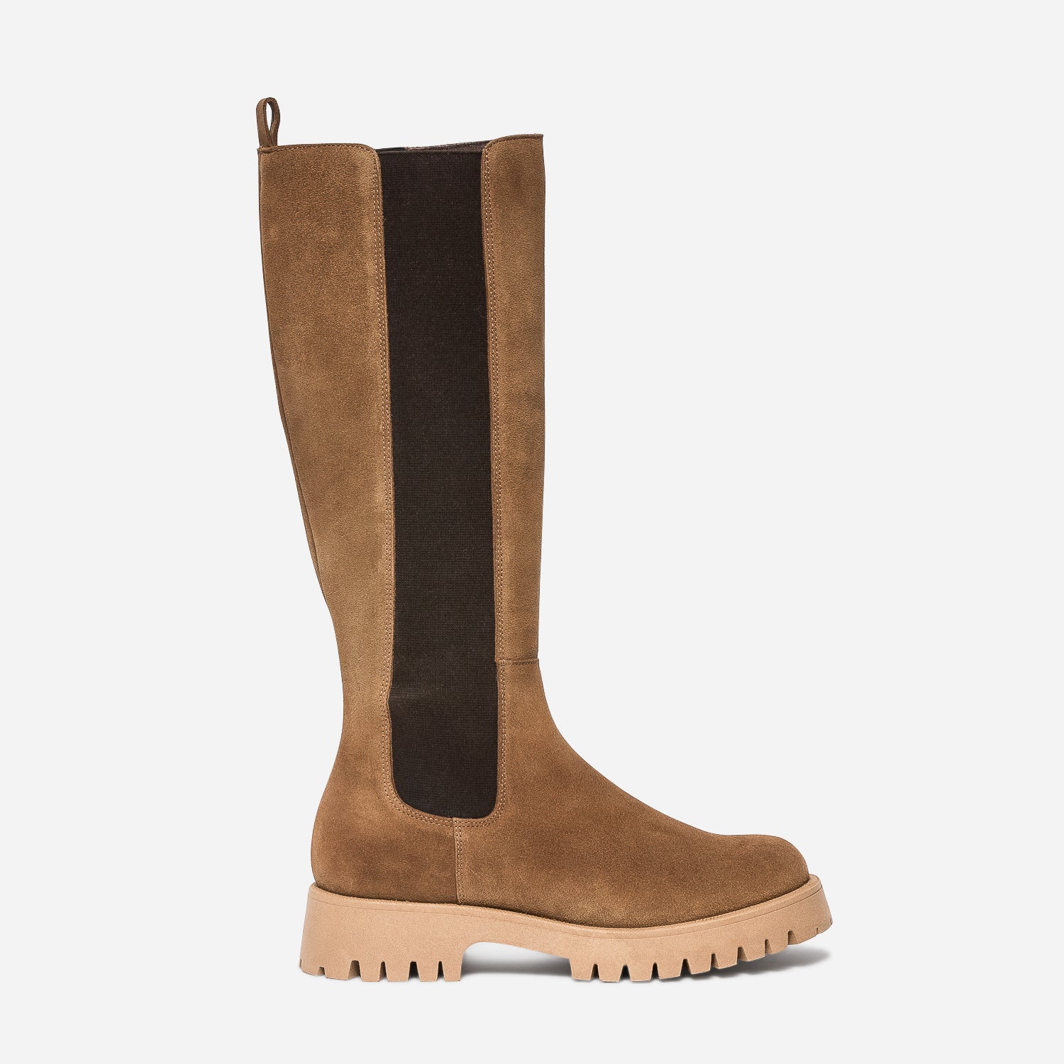 Bottes top camel cuir