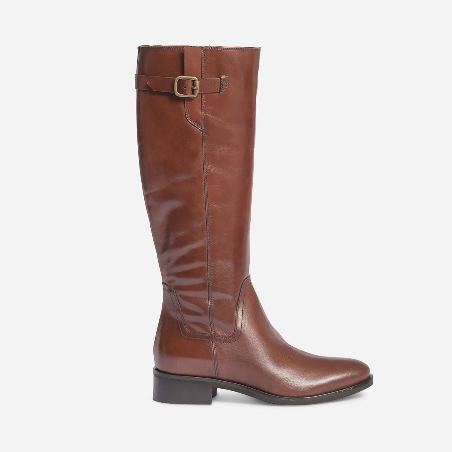 Botte cognac en cuir pour mollet fin Bottes Femme ERAM