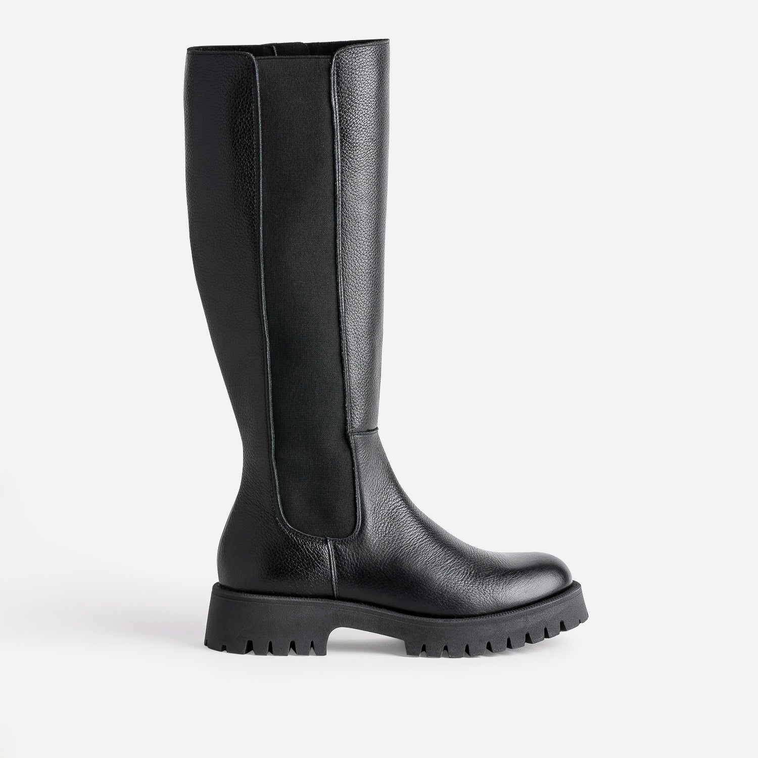 Botte noire TEXTO cuir co con ue semelle crant e Bottes Femme