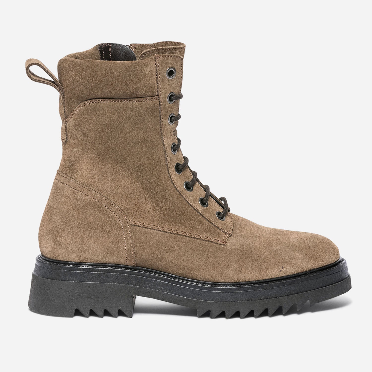 Bottine taupe co con ue en cuir velours Boots bottines Femme