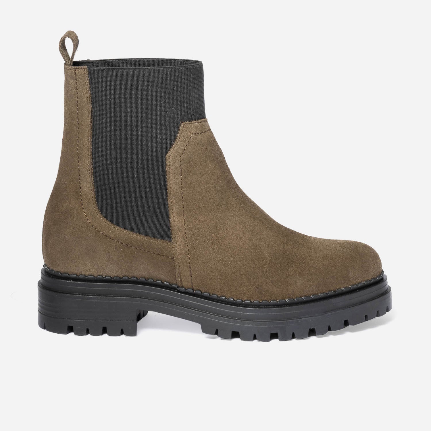 Chelsea boots TEXTO kaki co con u en cuir velours