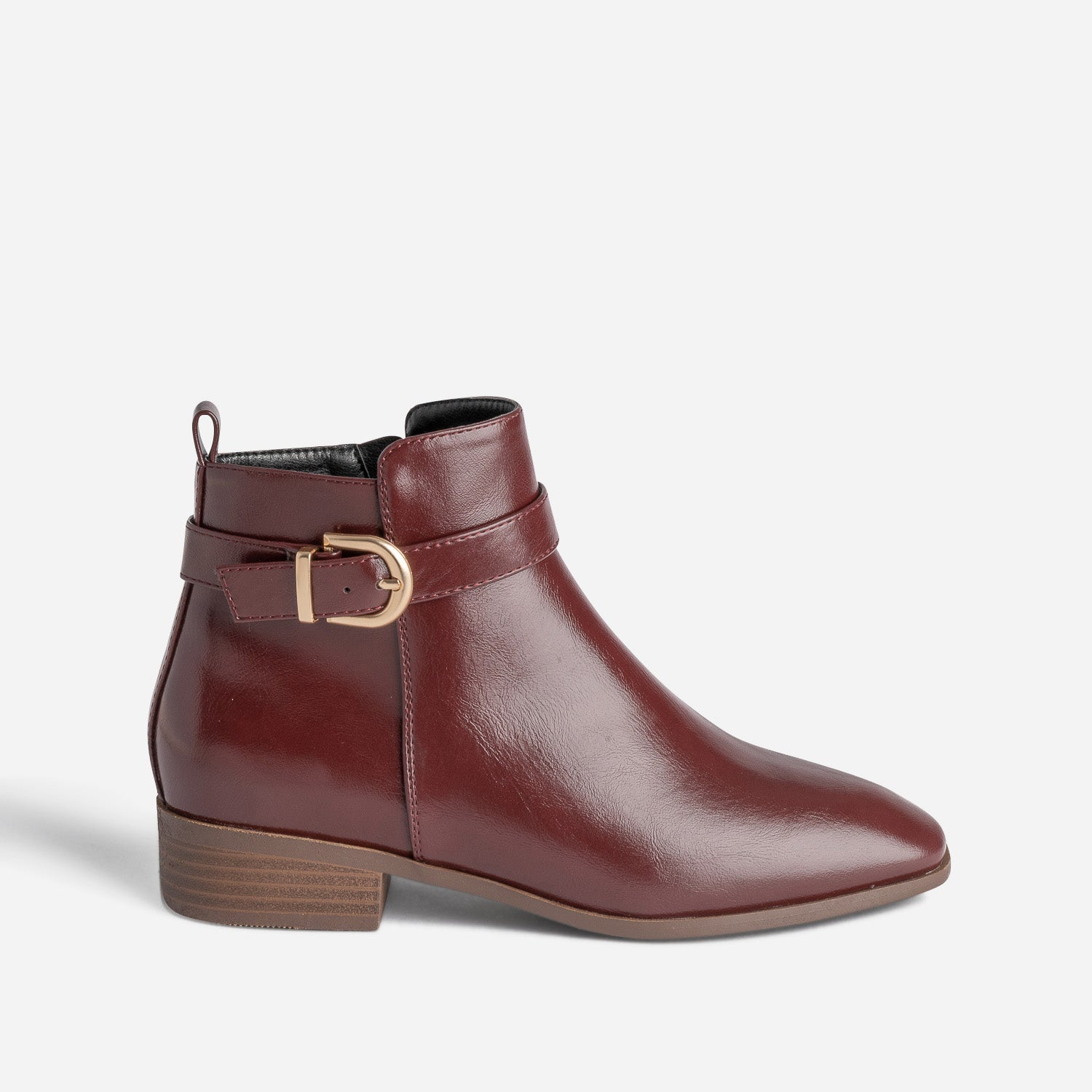Boots bordeaux co con u avec bride cheville