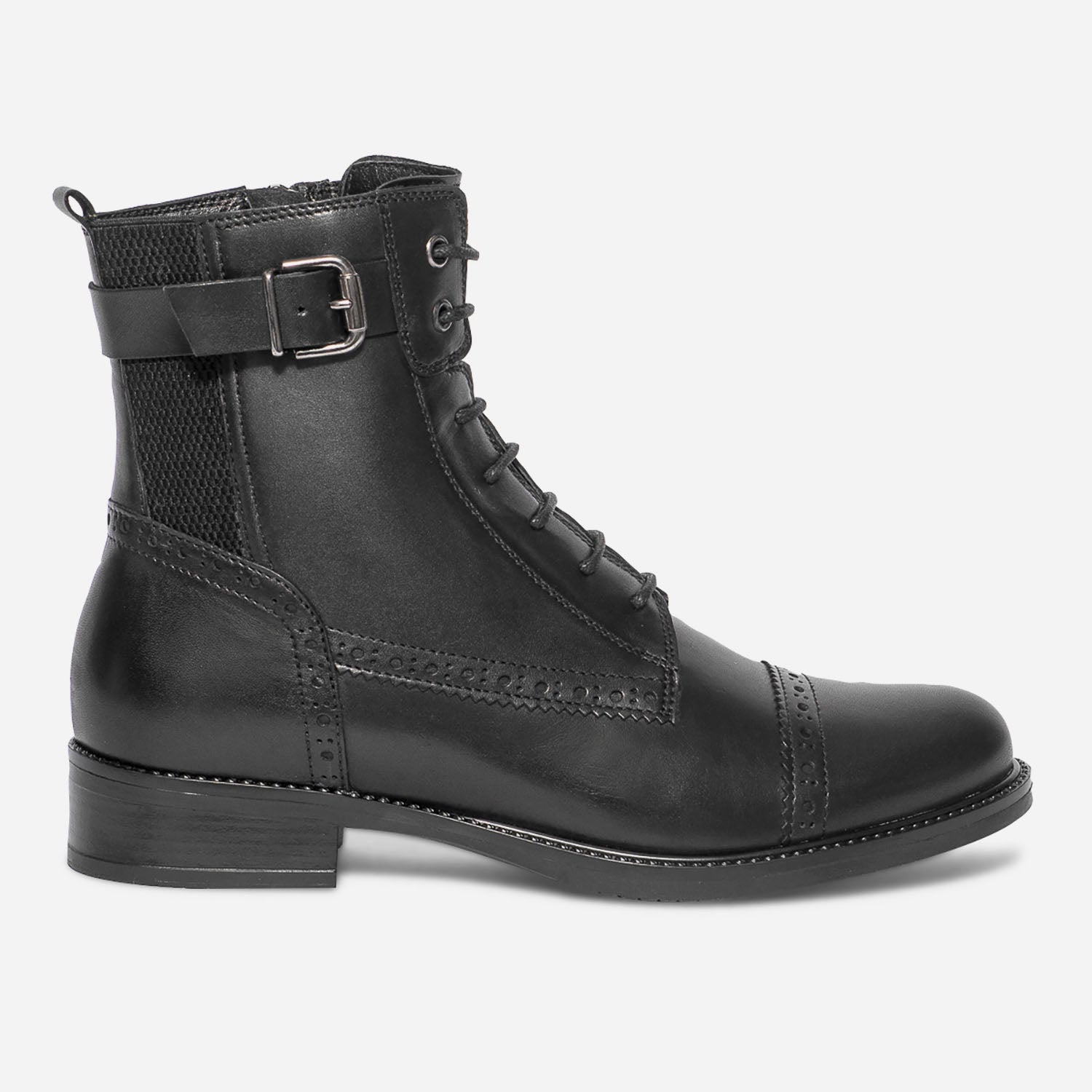Bottine noire en cuir Boots bottines Femme ERAM