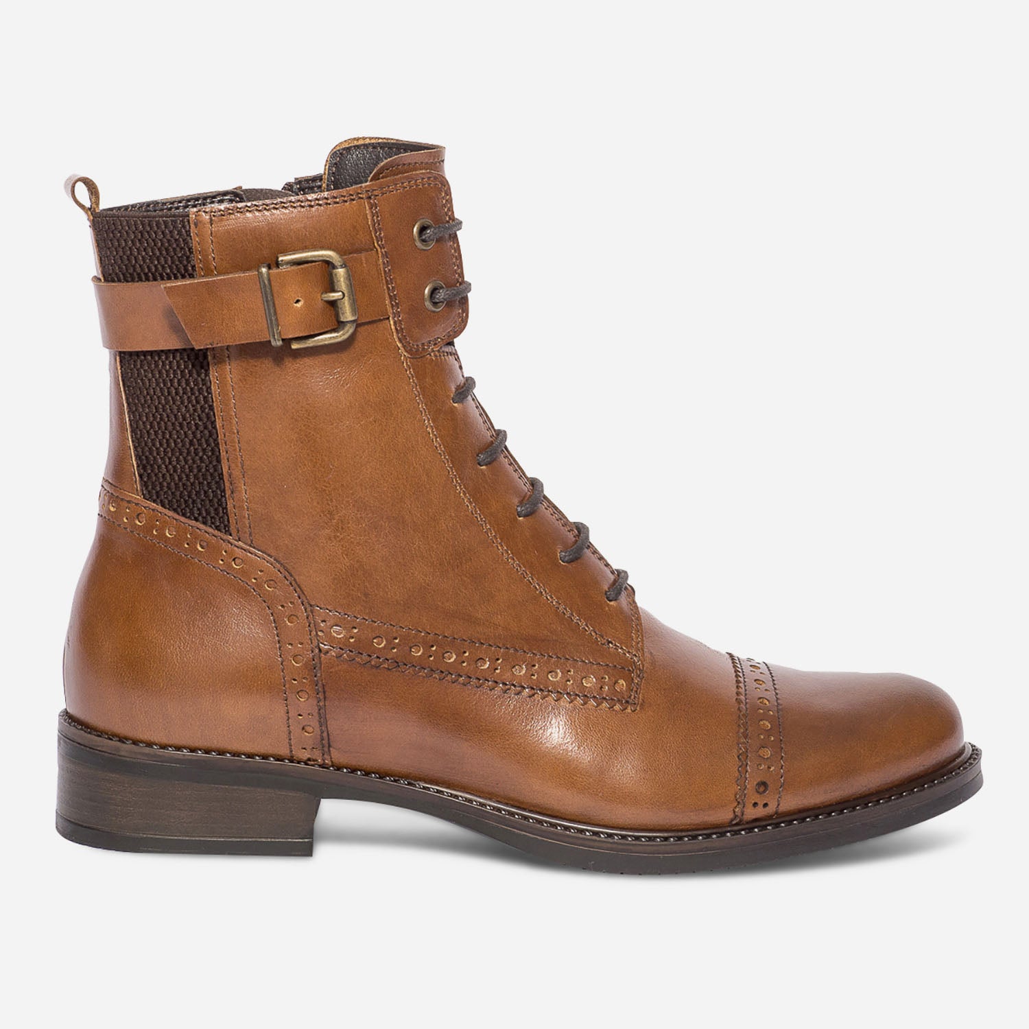 Bottine camel en cuir Boots bottines Femme ERAM