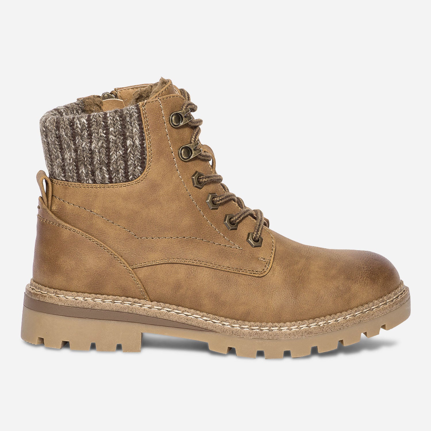 Boots marron fourr esprit montagne Boots bottines Femme ERAM