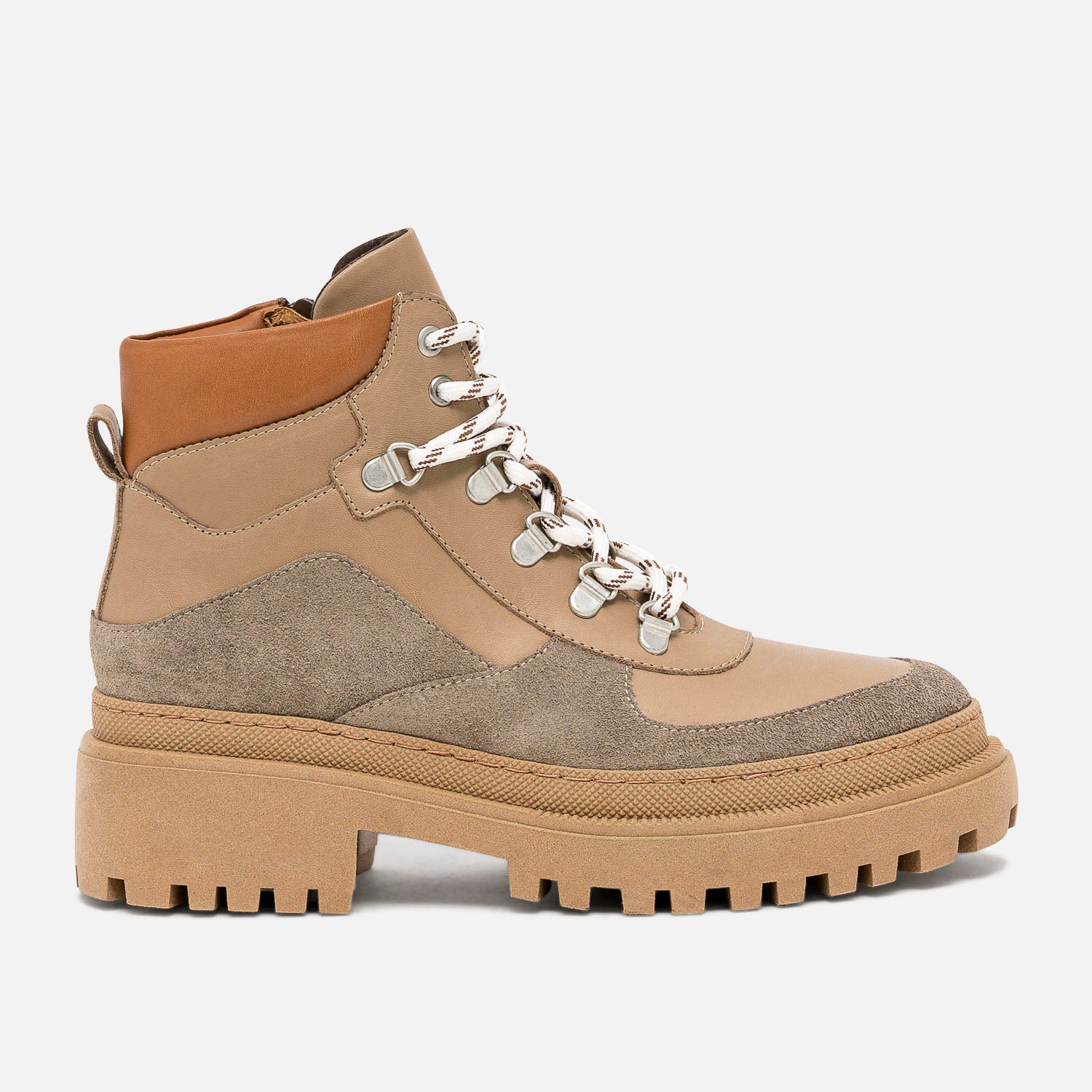 Boots lacet TEXTO beige et taupe Boots bottines Femme ERAM