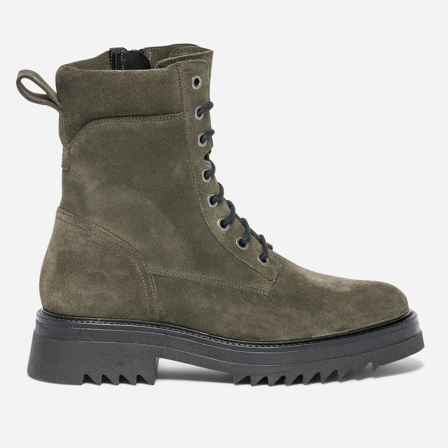 Bottine kaki eco concue en cuir velours Boots bottines Femme ERAM